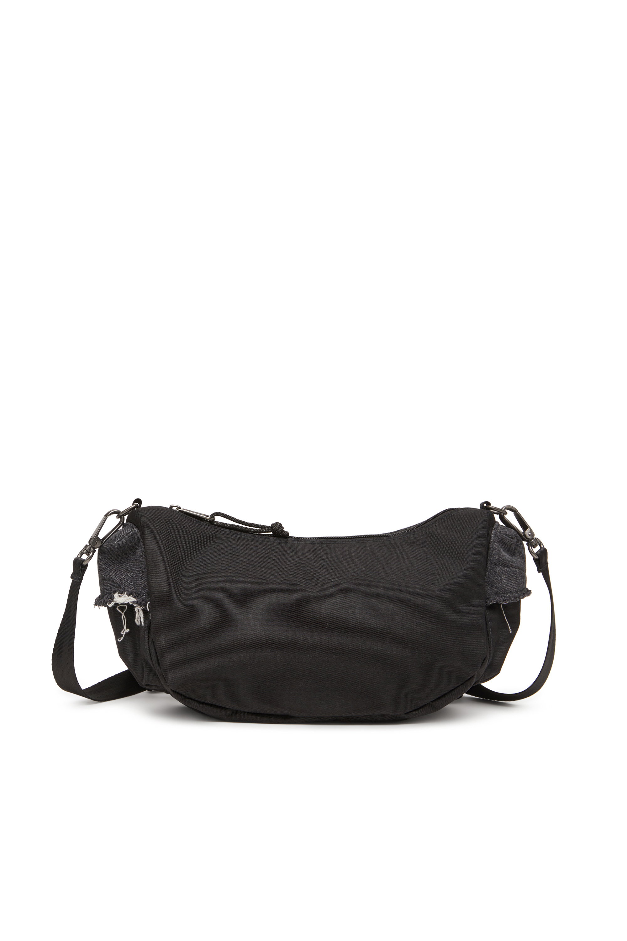 Diesel - DIESEL SHOULDER BAG, Unisex's Shoulder bag in destroyed denim and CORDURA&reg; in Black - 3