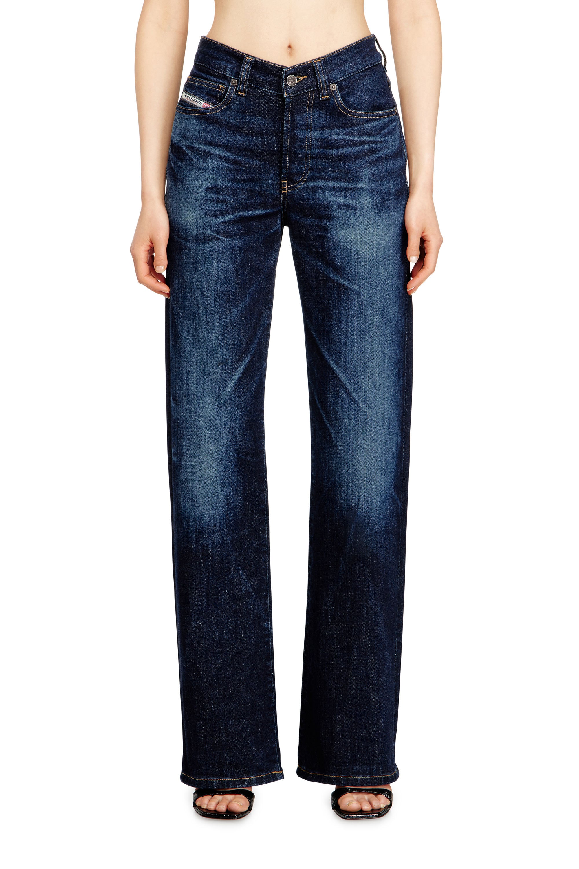 Diesel Women's Blue Regular Jeans High Waist 1971 D-Sent, Dark Button Fly Size 29