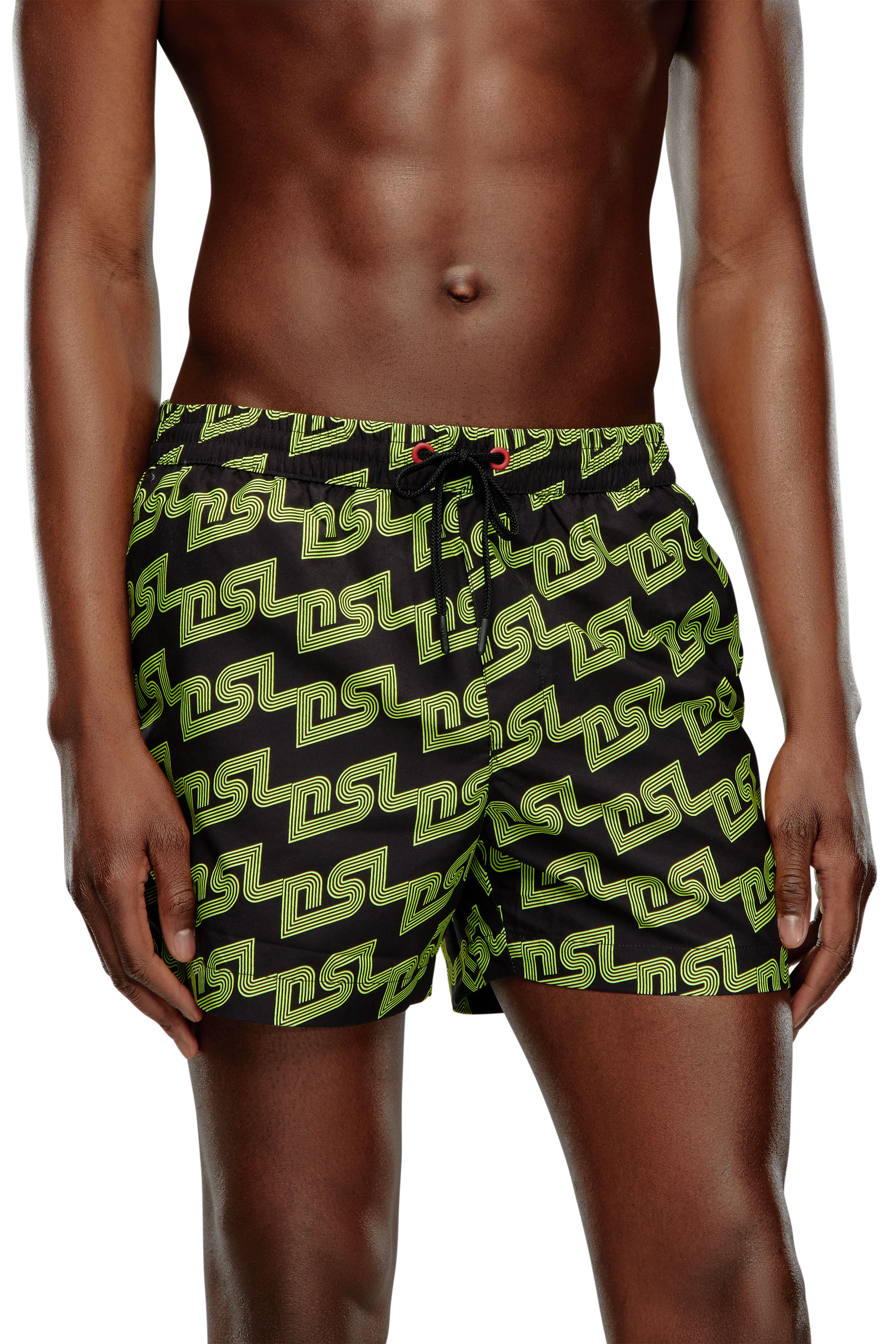 Diesel - Mid-length swim shorts with DSL print - Swim shorts - Man - Multicolor