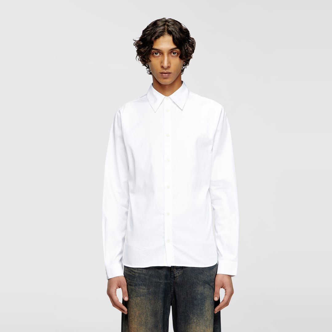Diesel - Shirt with embroidered Oval D - Shirts - Man - White