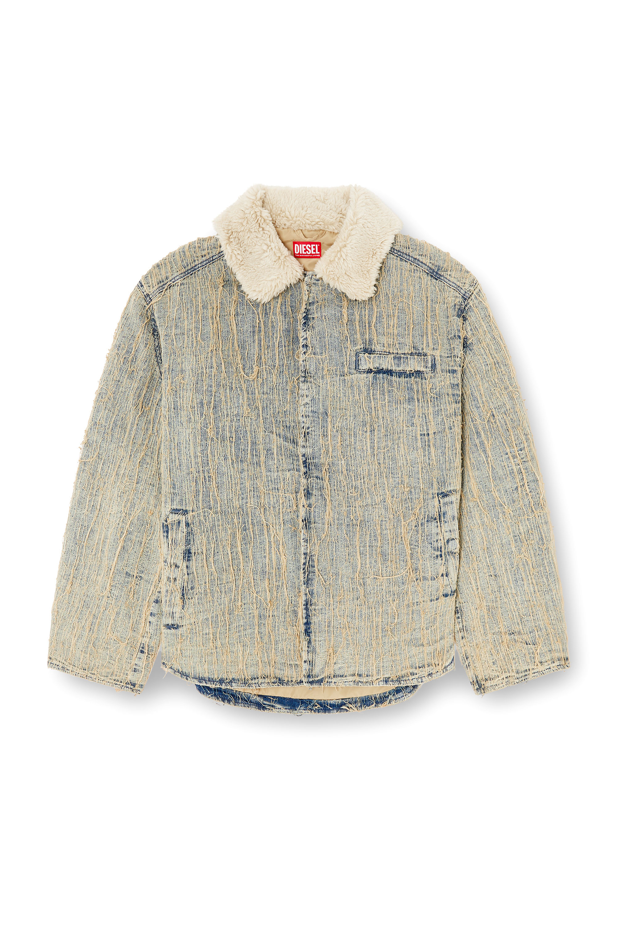 Diesel - D-IVAR-S, Man's Jacket in floating-thread jacquard denim in Light Blue - 3