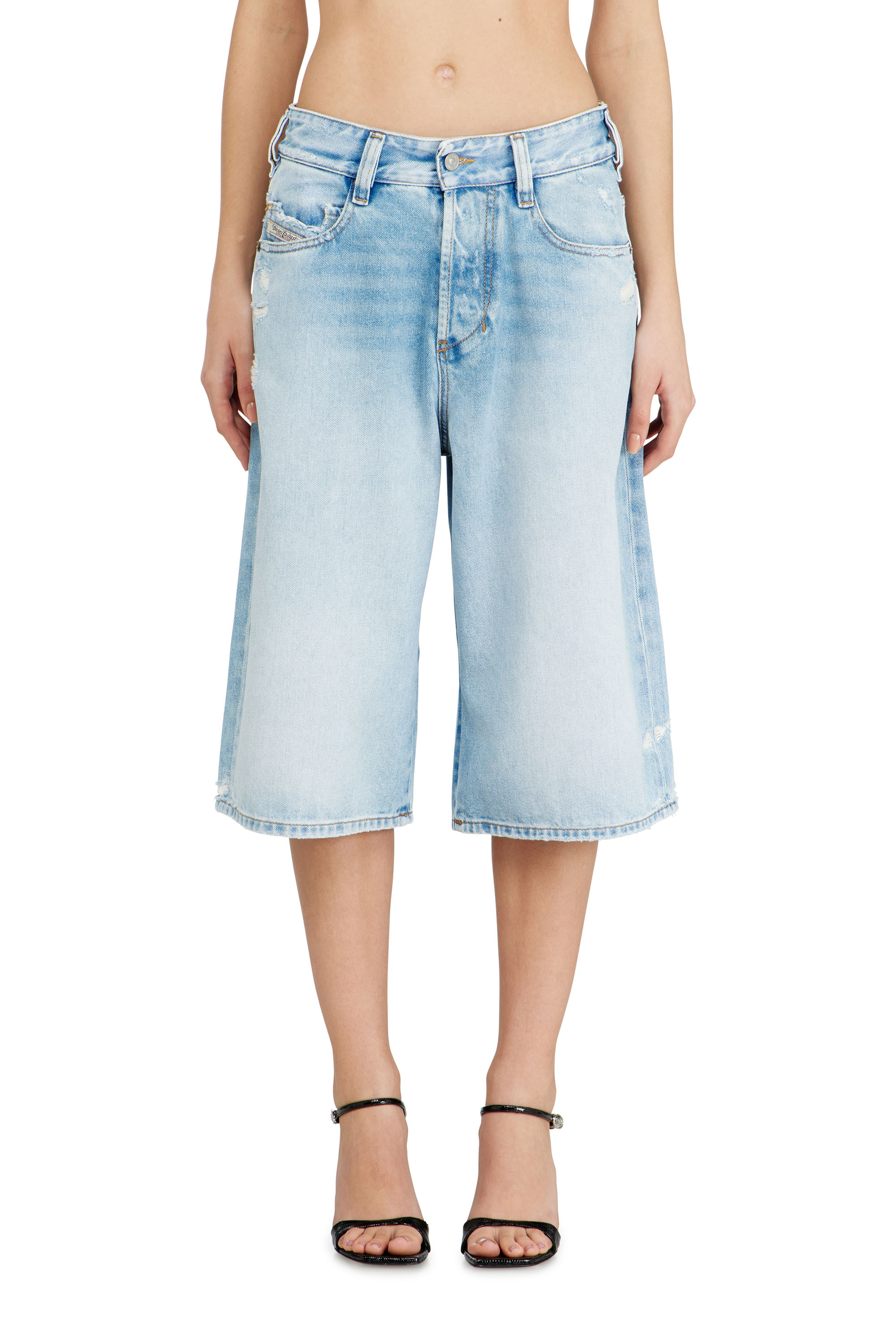 Diesel - D-ENIM-M-SHORT, Unisex's Shorts in destroyed denim in Light Blue - 4