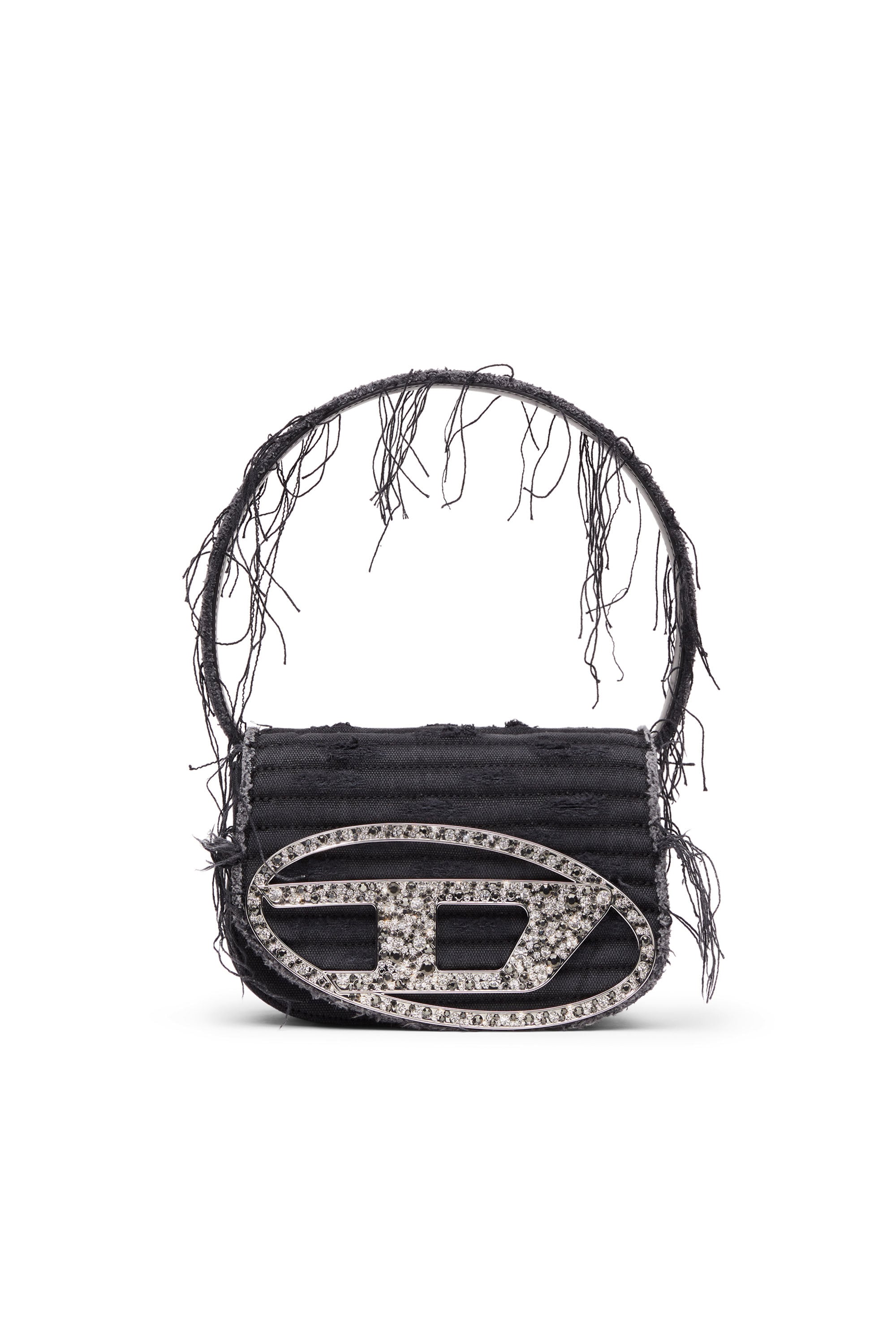 Diesel - 1DR-Iconic shoulder bag in canvas and leather - Shoulder Bags - Woman - Black