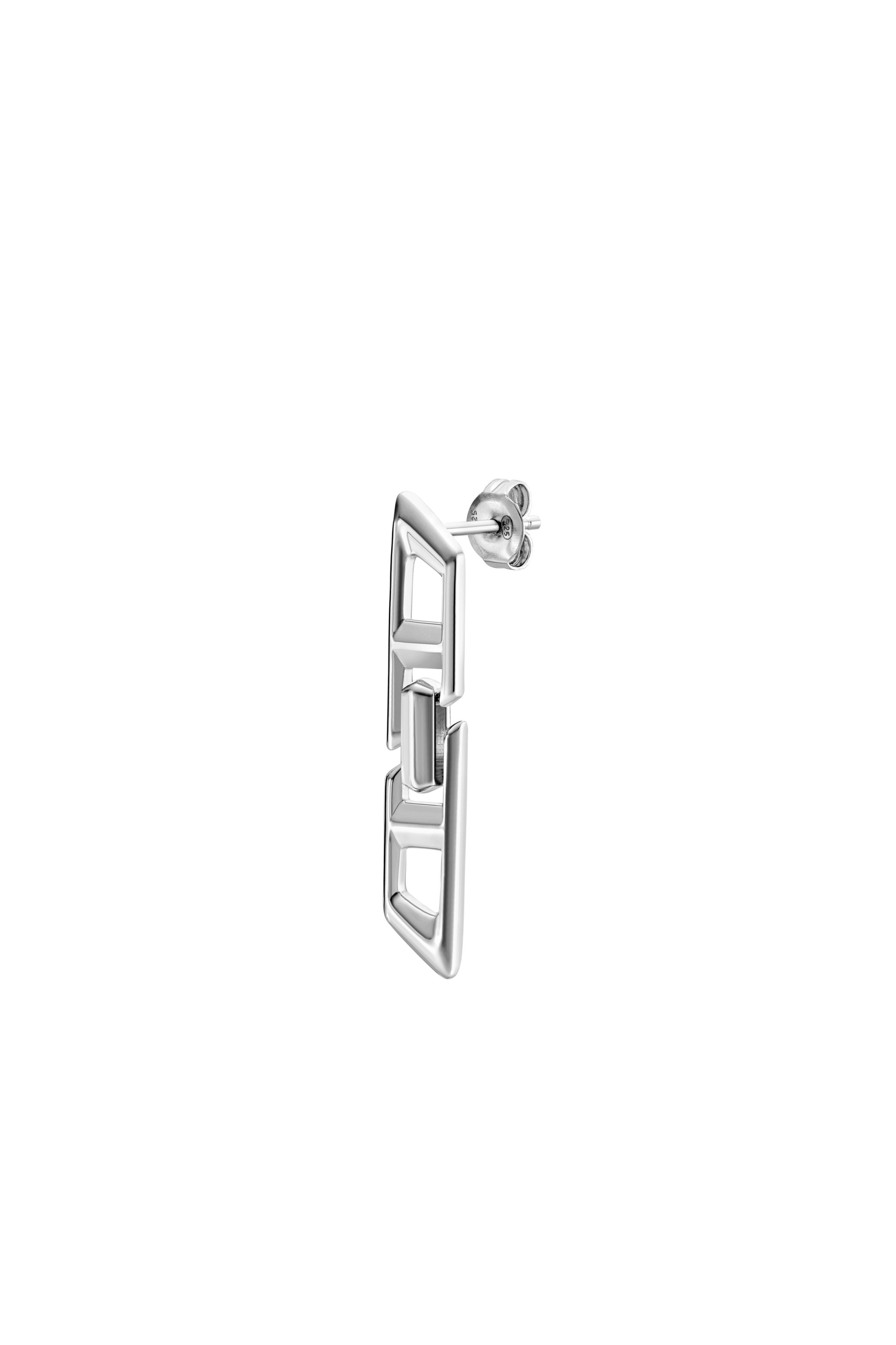 Diesel Unisex Silver - D Logo Sterling Drop Earring - Earrings Uni