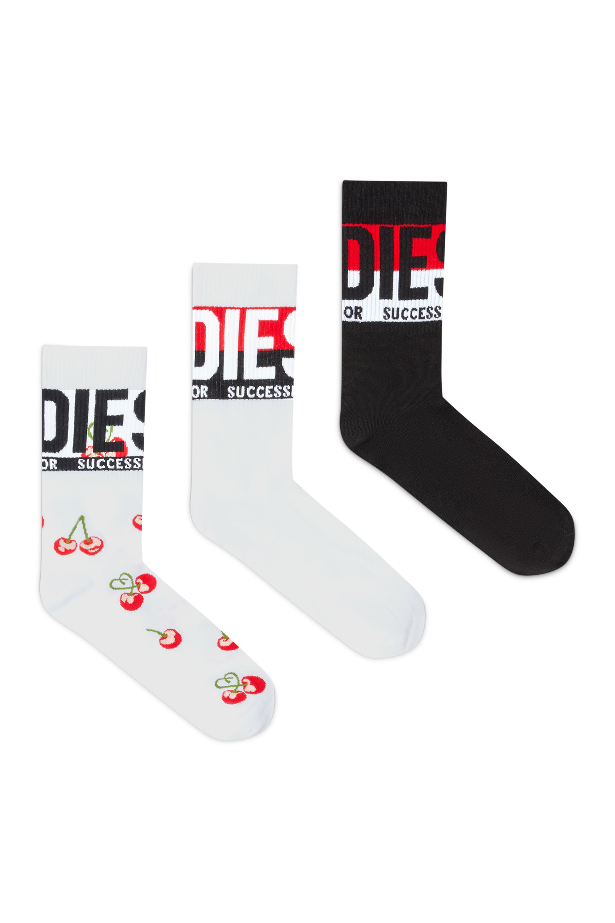 Diesel Mužský Multicolor - Three-Pack Of Cotton Socks With Jacquard Motifs - Socks - Man Malý