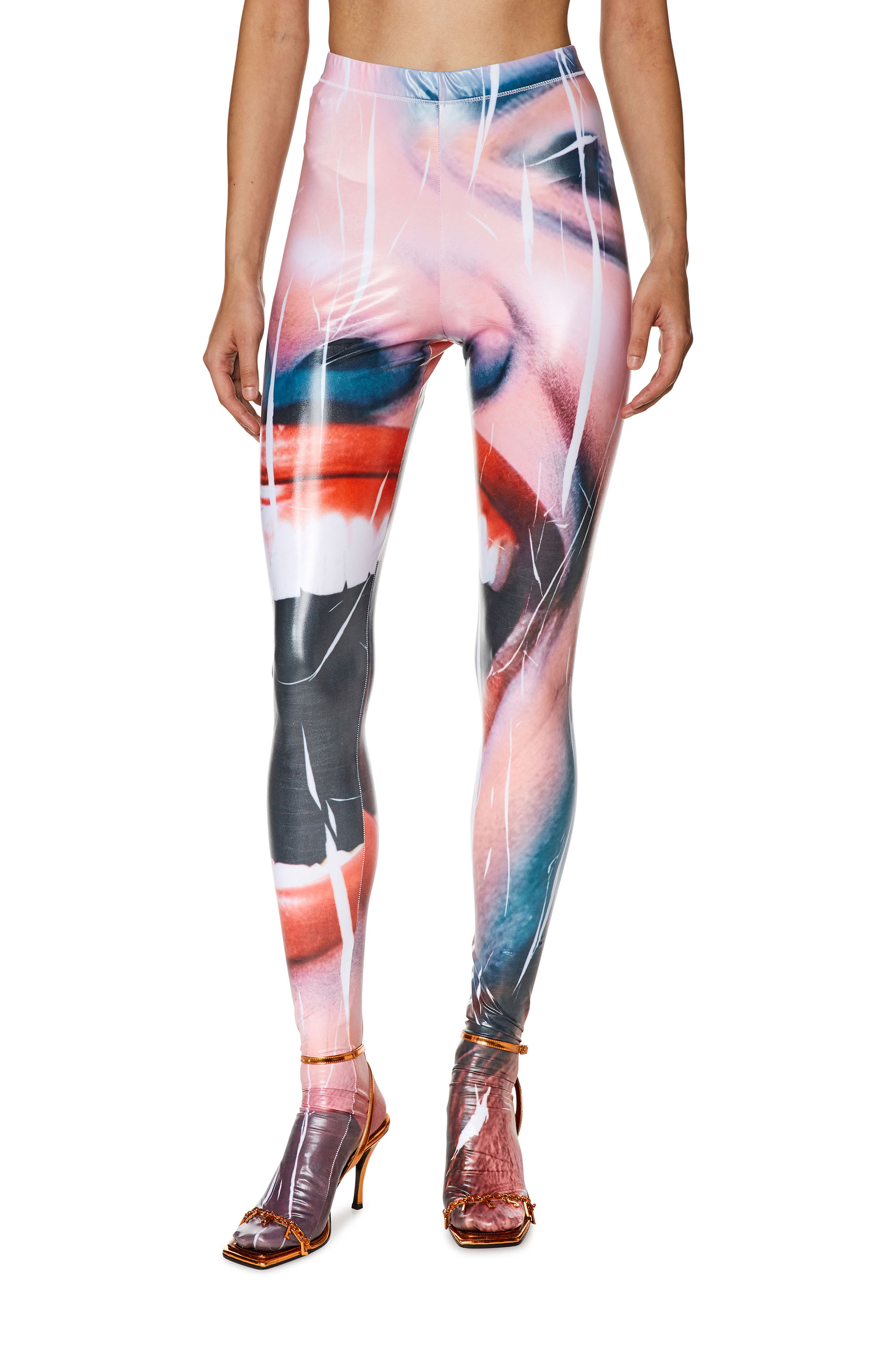 DIESEL TIGHTS WITH CLOSE-UP FACE PRINT