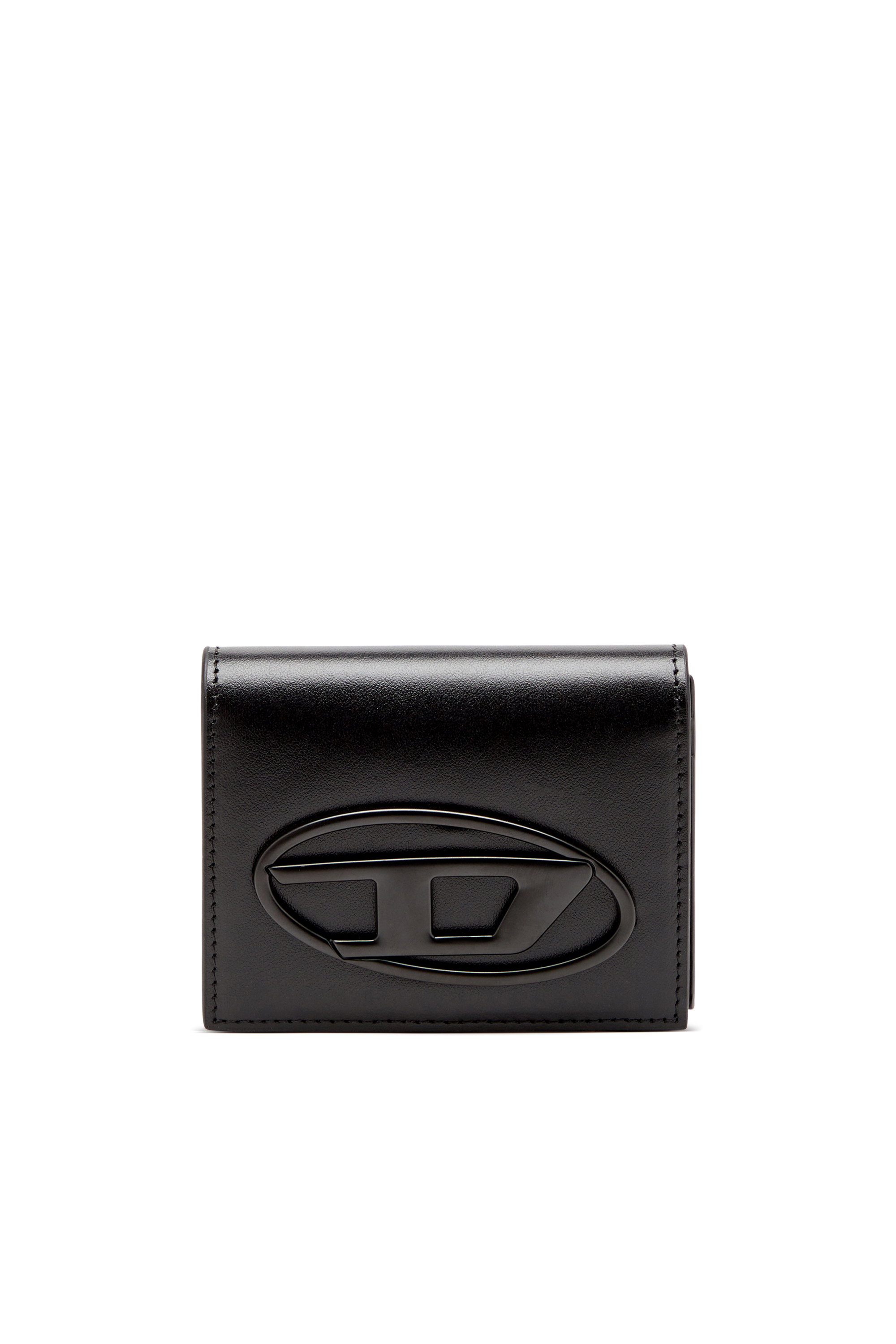 Diesel - Bi-fold leather card holder - Small Wallets - Man - Black