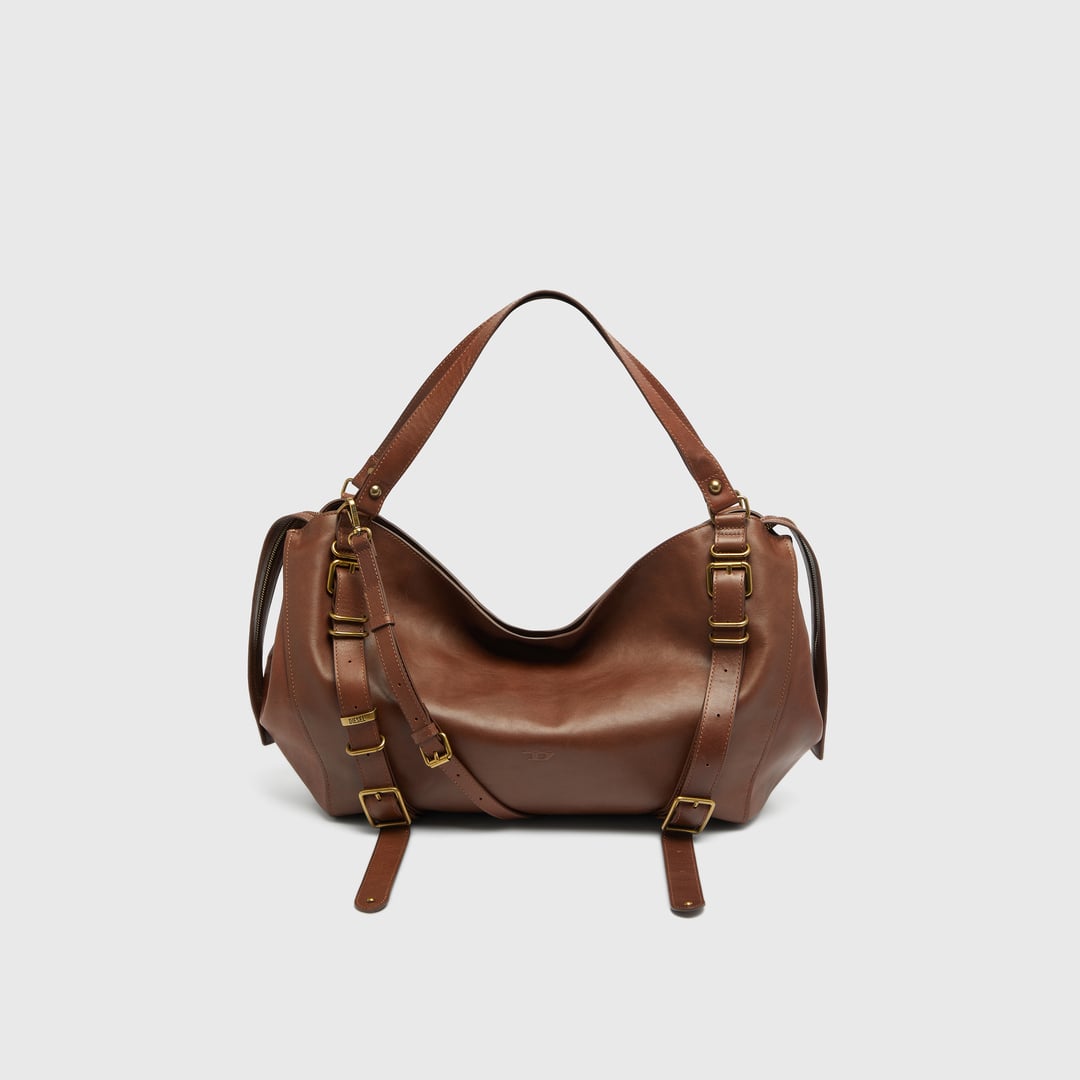 Diesel - D-One-Large top-handle bag in treated leather - Handbags - Unisex - Brown