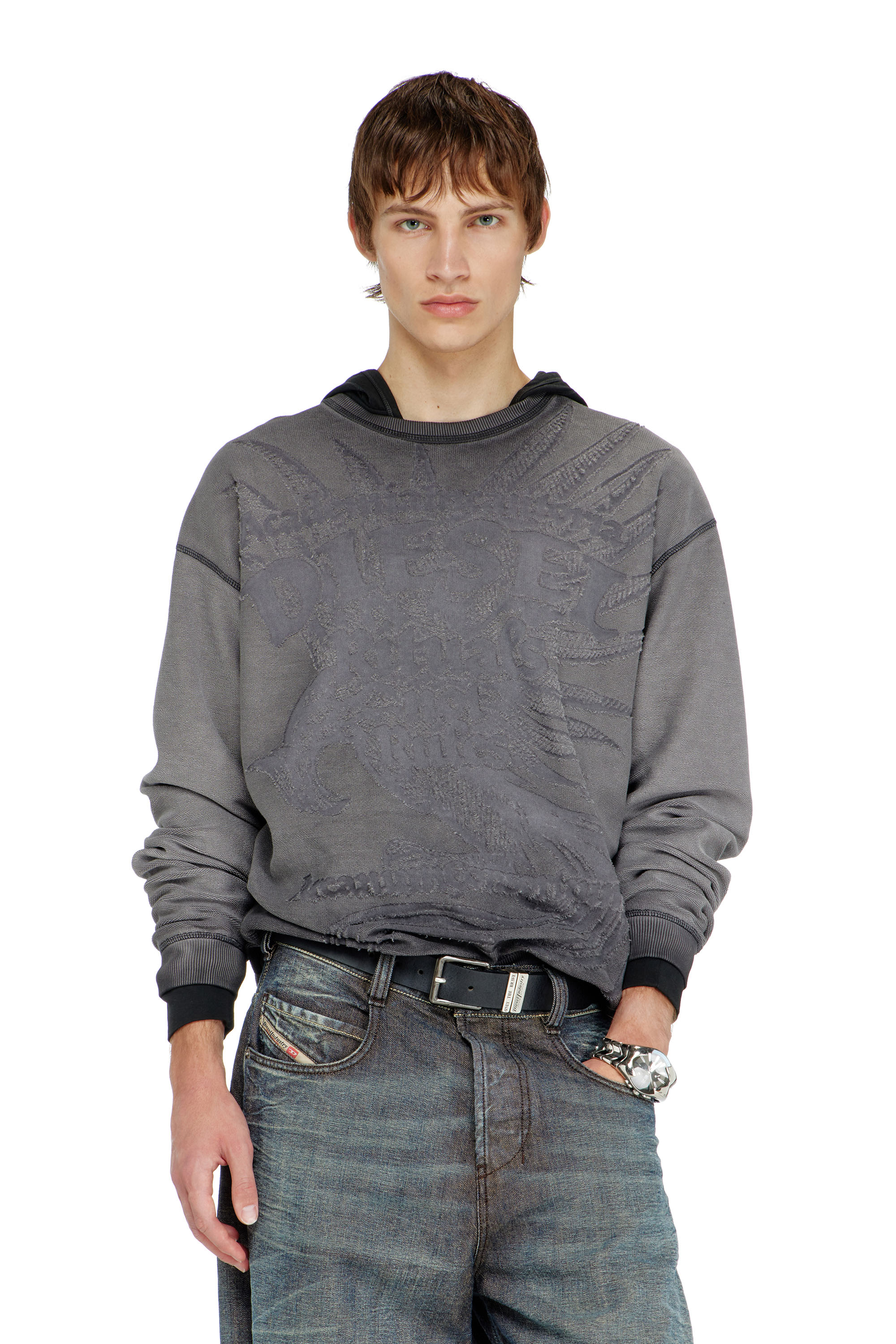 Diesel Men's - Sweatshirt With Dévoré Print - Sweaters - Man Xxl
