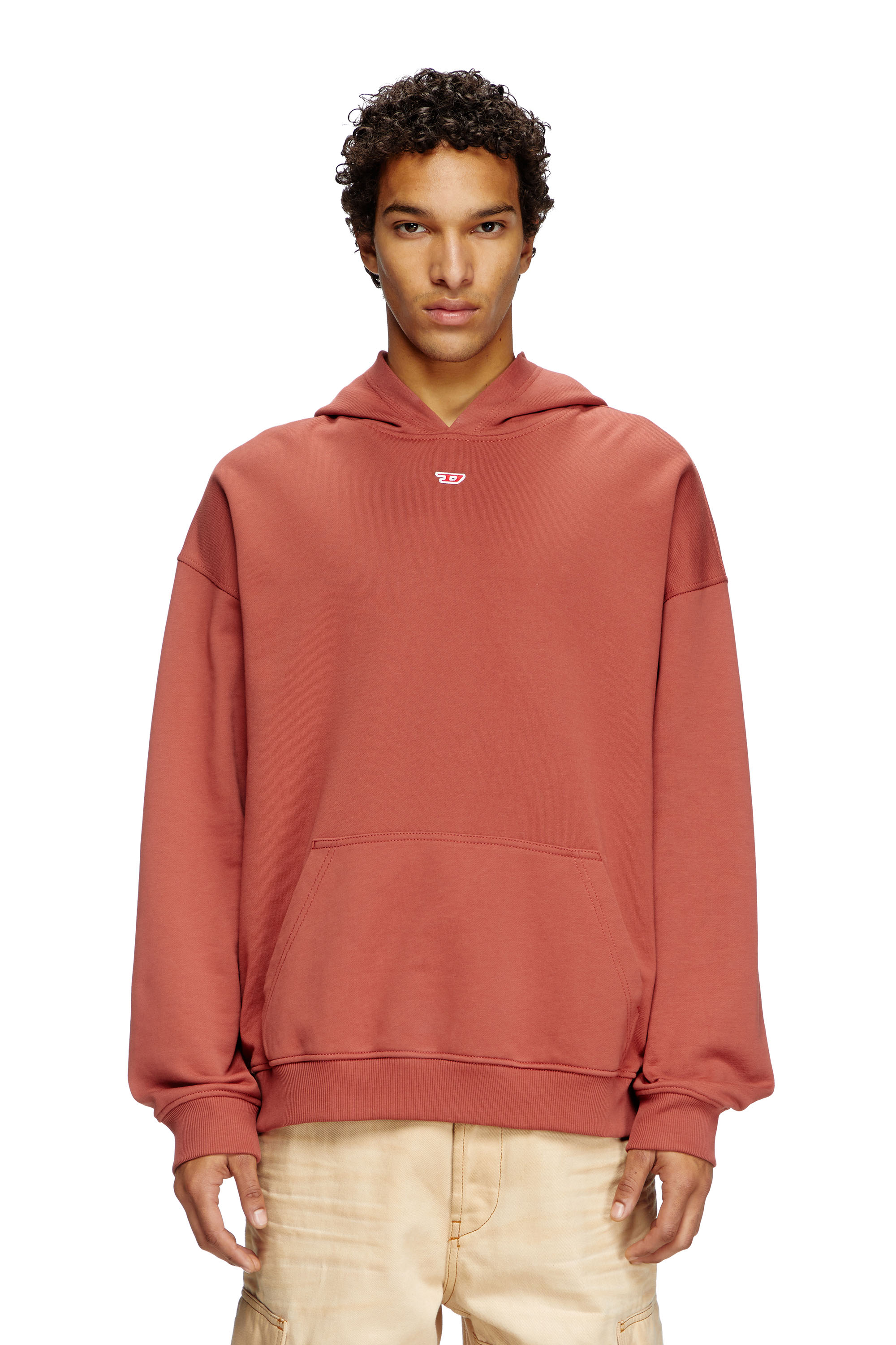 Diesel - Hoodie with D logo patch - Sweaters - Man - Red