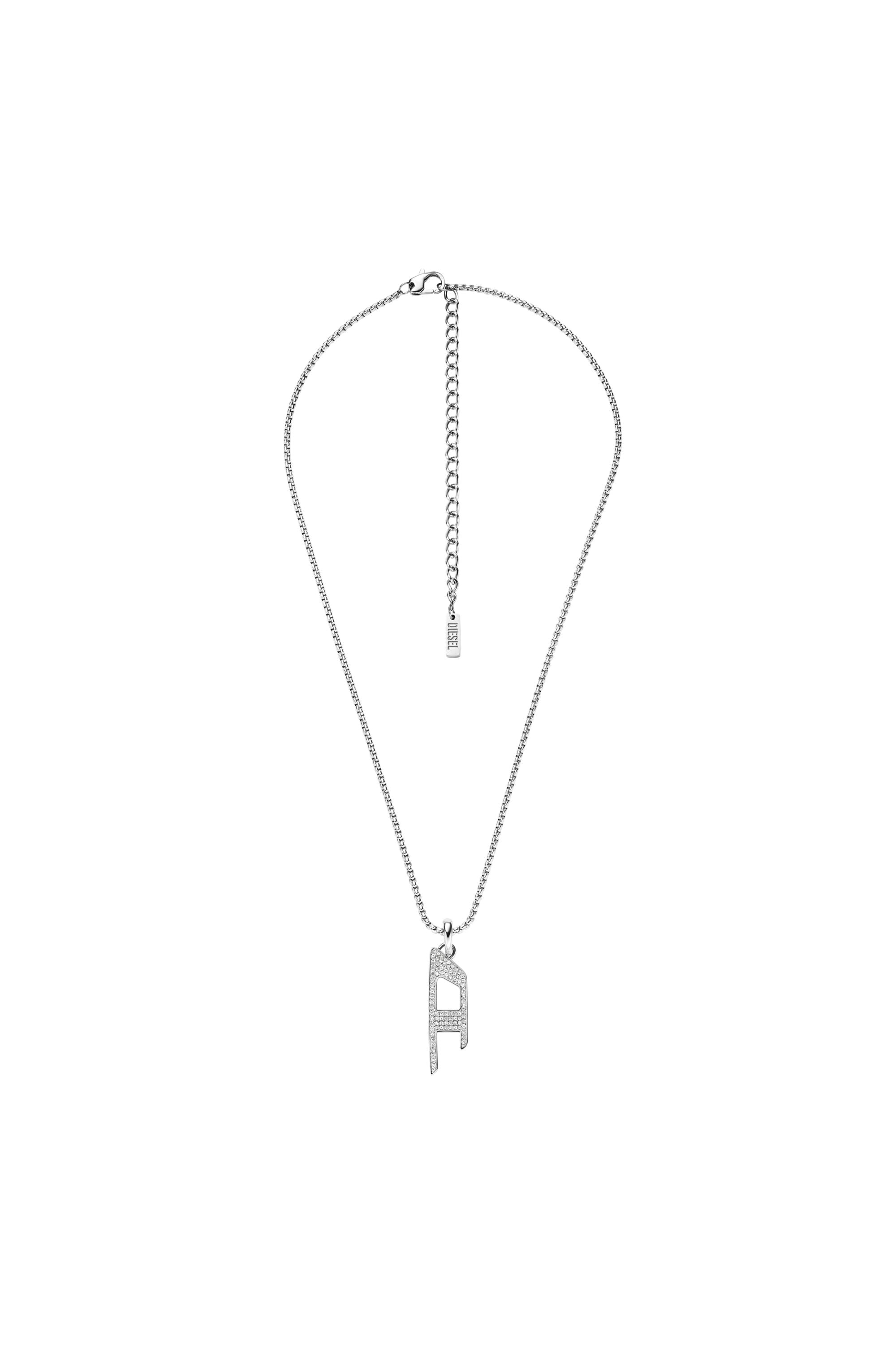 Diesel - Stainless steel glitz pendant necklace - Necklaces - Unisex - Silver