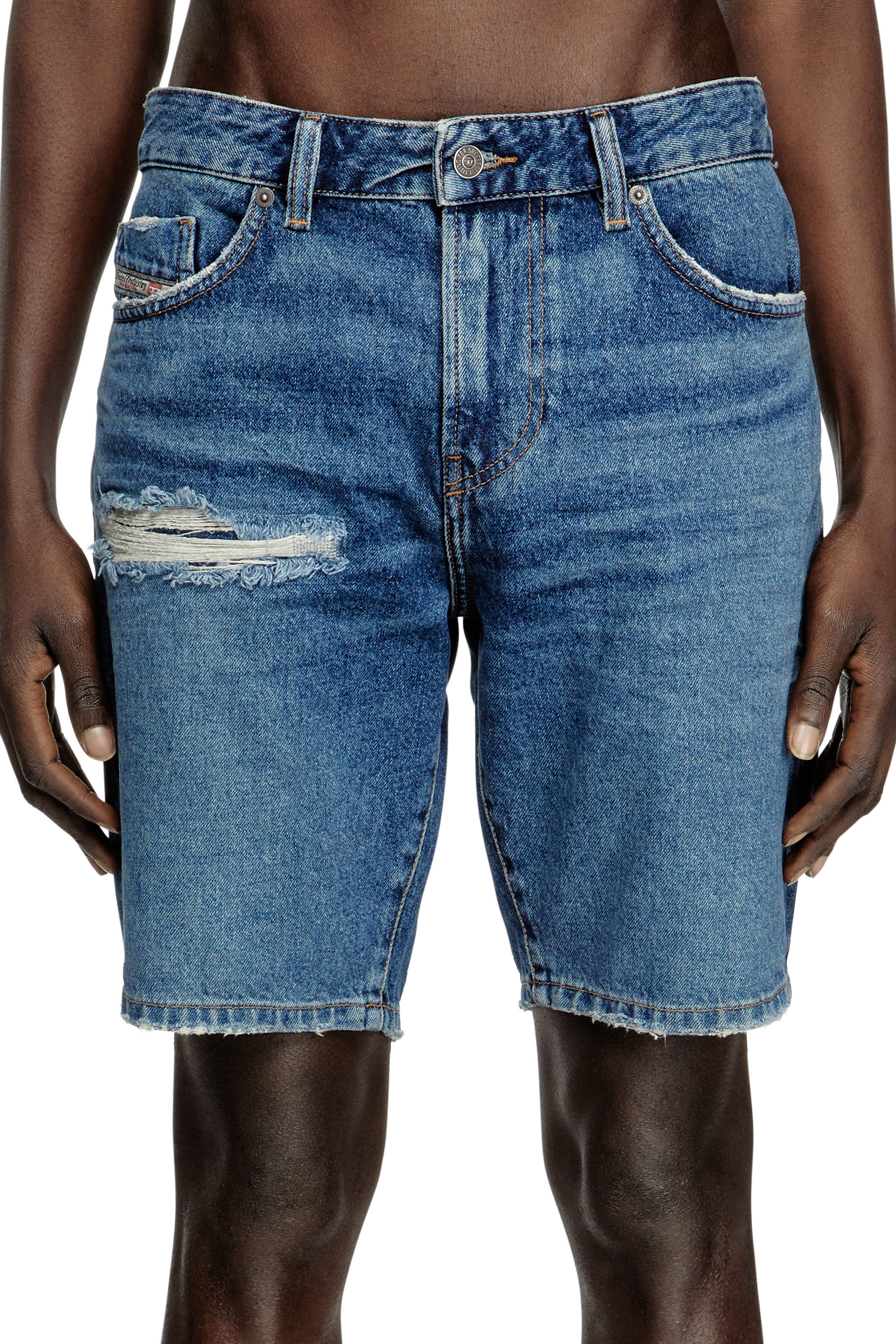 Diesel - D-FIN, Man's Slim denim shorts in Medium blue - 4