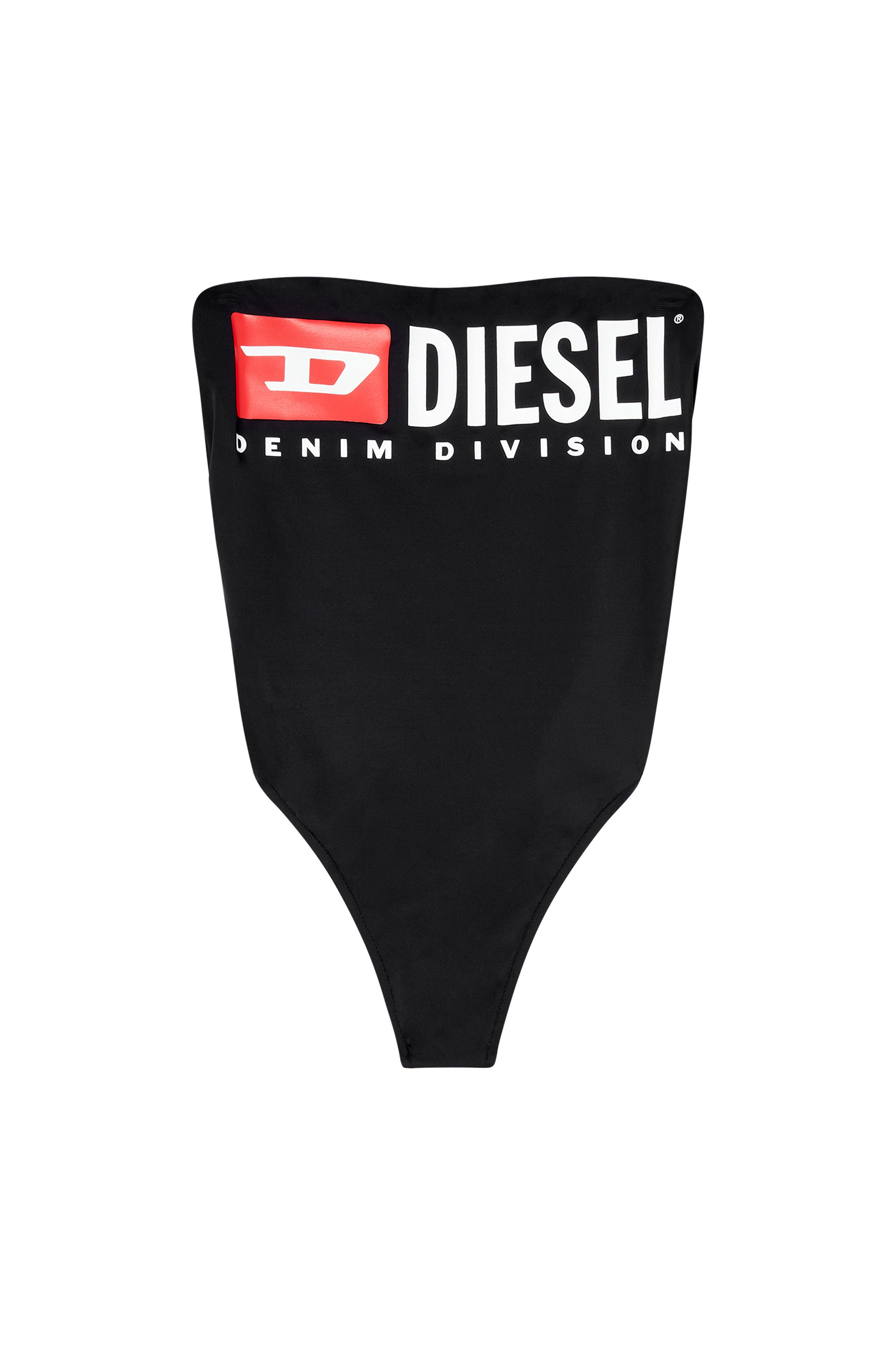 Diesel - CECILIA-D-CORE, Woman's Strapless swimsuit with Diesel Denim Division logo in Black - 3