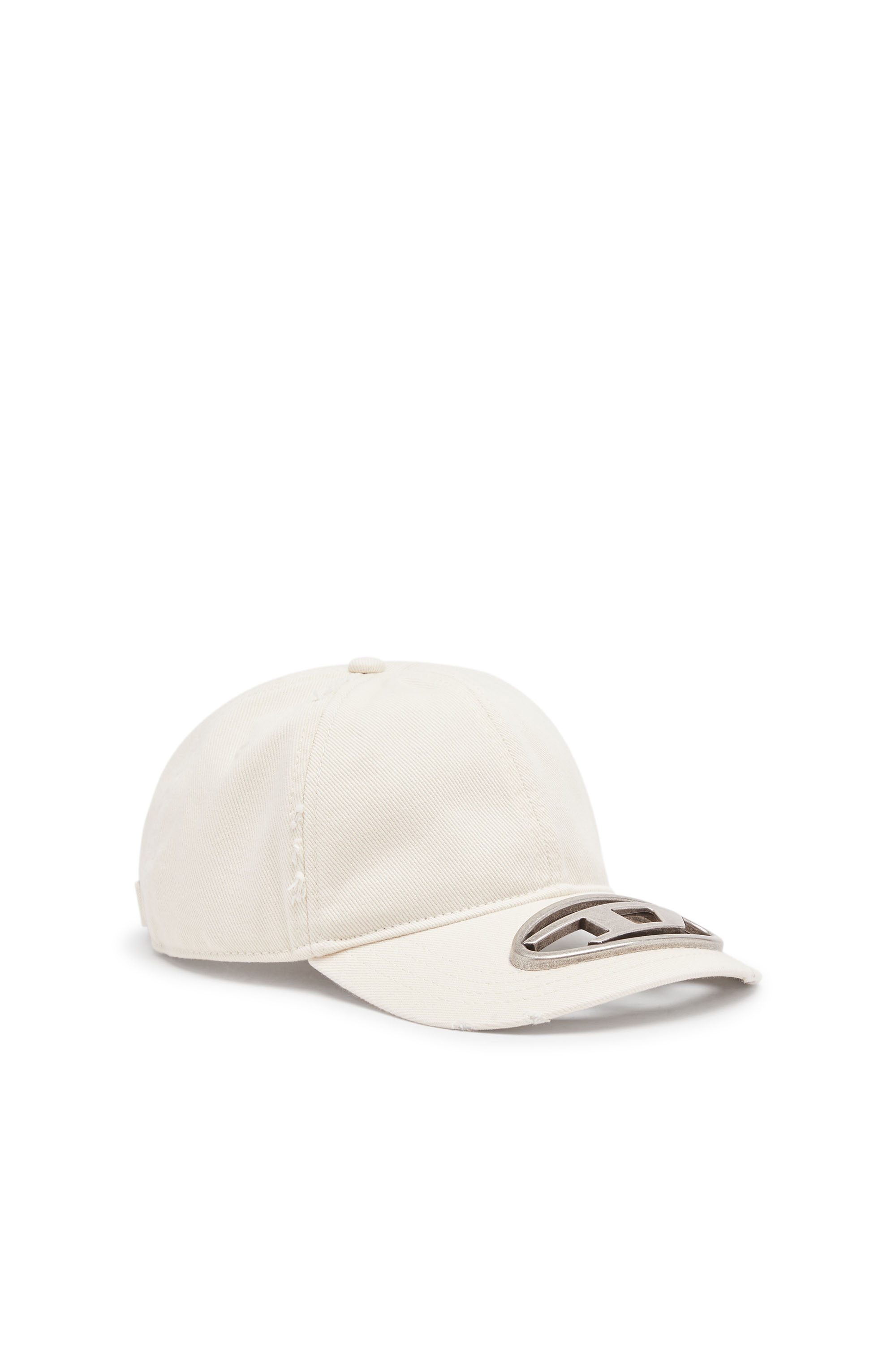 Diesel - Cappello da baseball con logo Oval D in metallo - Cappelli - Uomo - Bianco