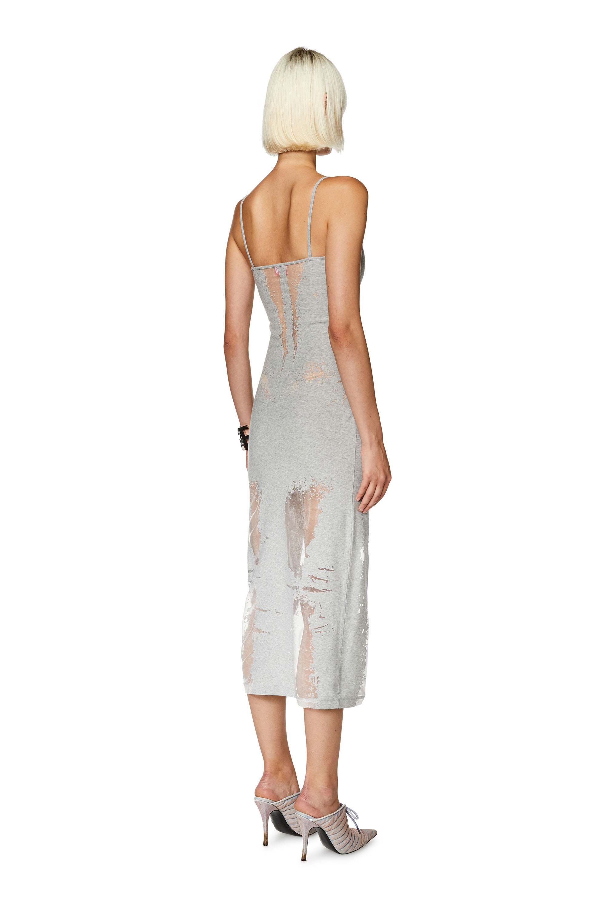 Diesel - Kleid aus Jersey mit transparenten Effekten - Kleider - Damen - Grau