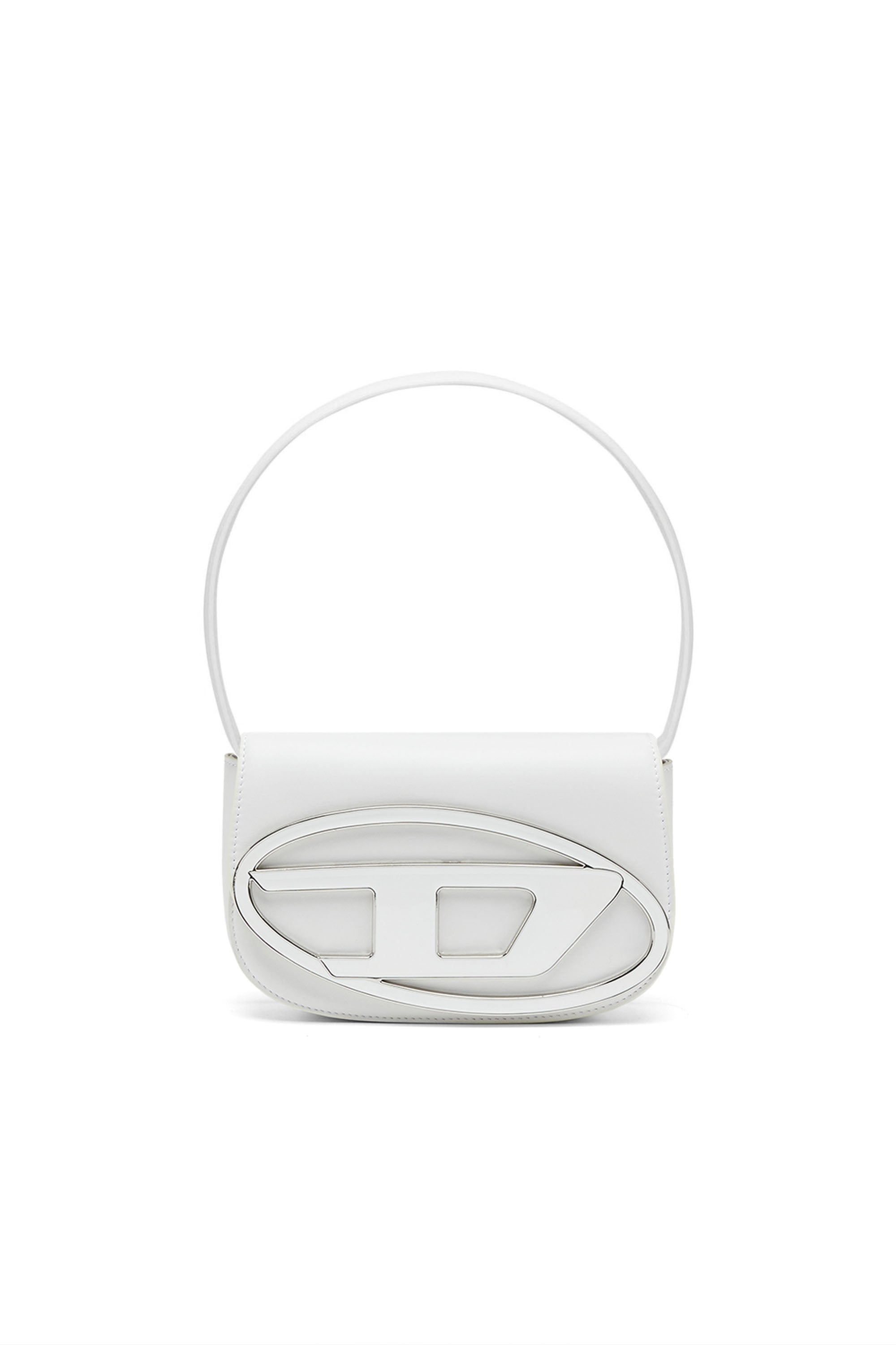Diesel - 1DR-Iconic shoulder bag in nappa leather - Shoulder Bags - Woman - White