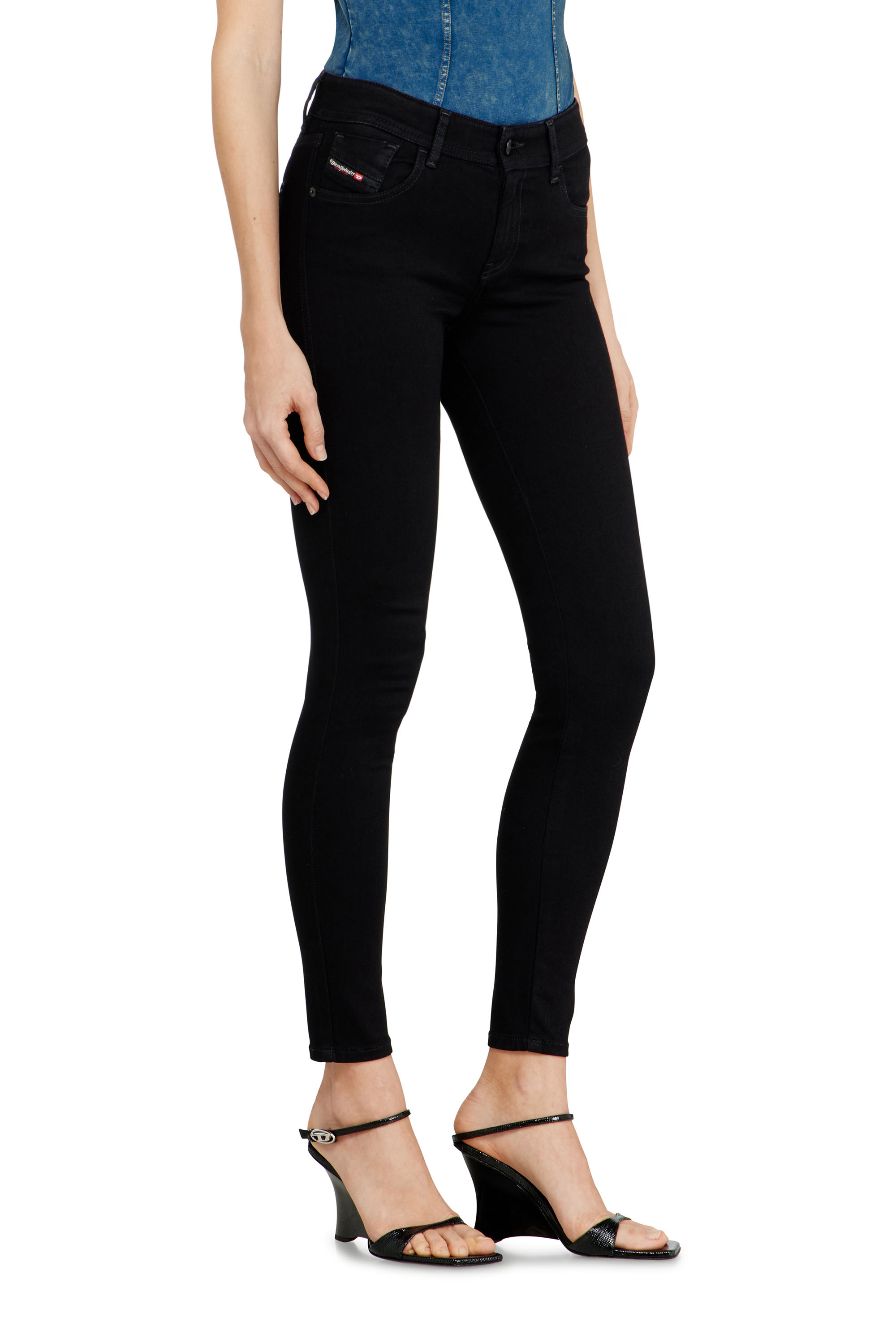 Diesel - Woman's Skinny Jeans 2017 Slandy 069EF, Black/Dark grey - 4