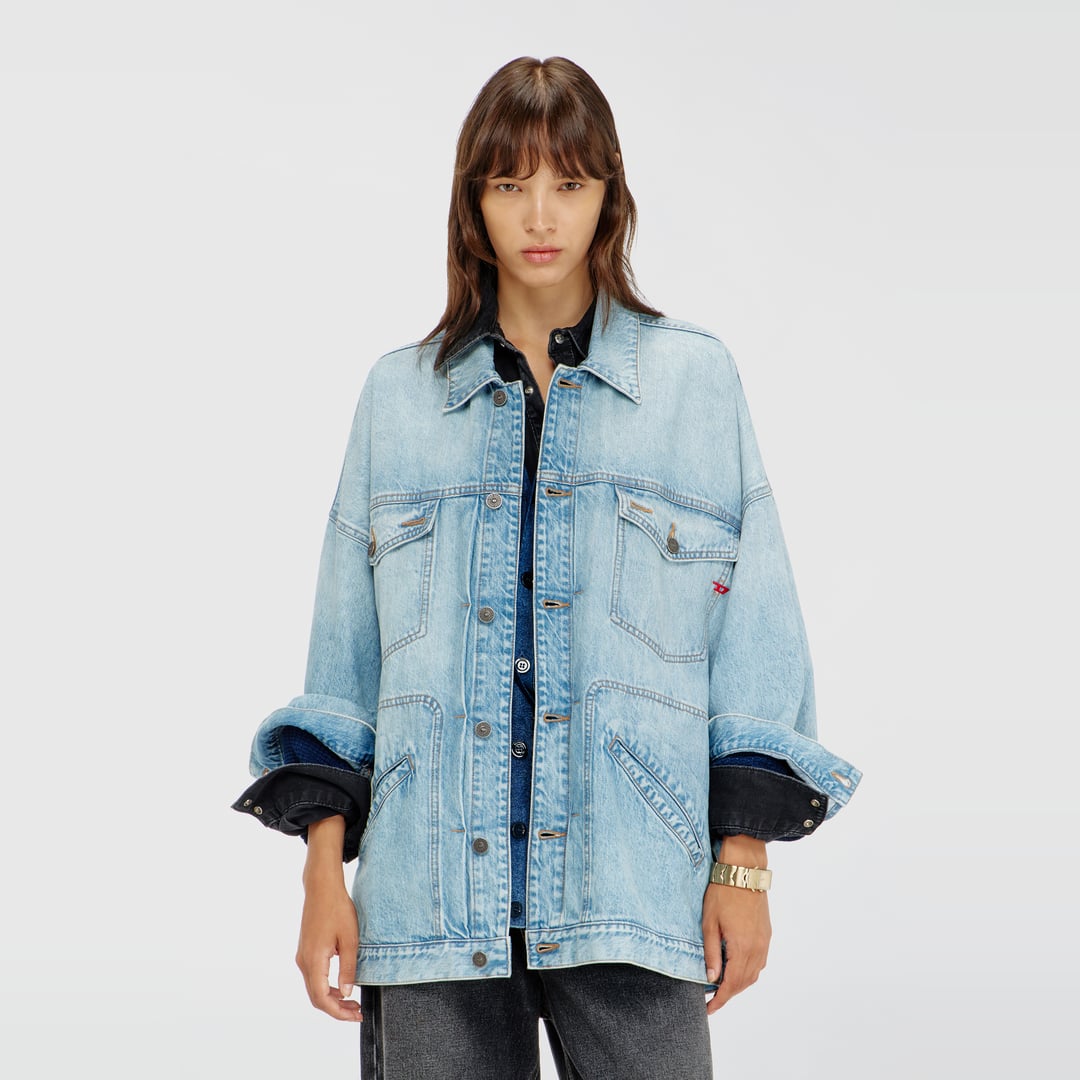 Diesel - Oversized denim workwear jacket - Denim Jackets - Woman - Blue