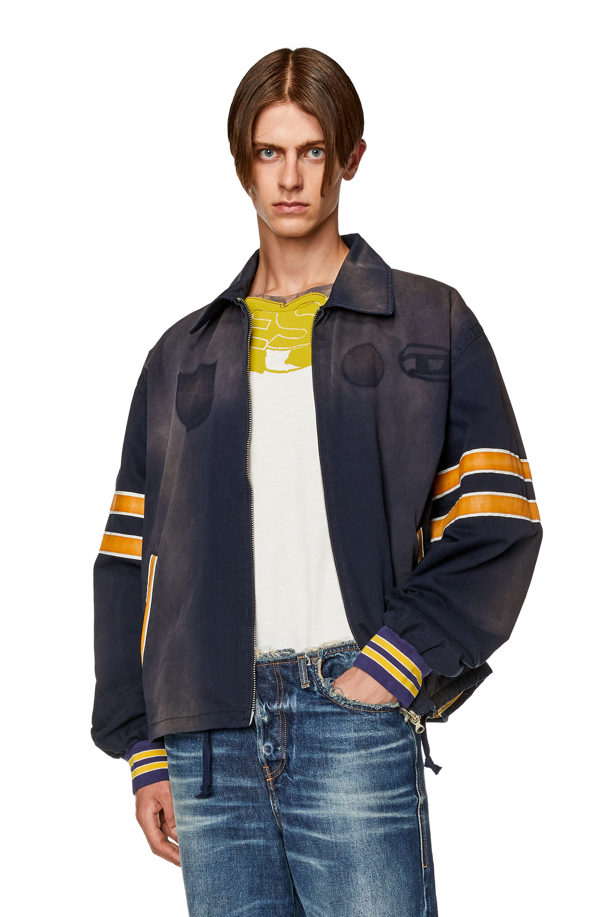 Diesel - Cotton jacket with vintage effects - Jackets - Man - Multicolor