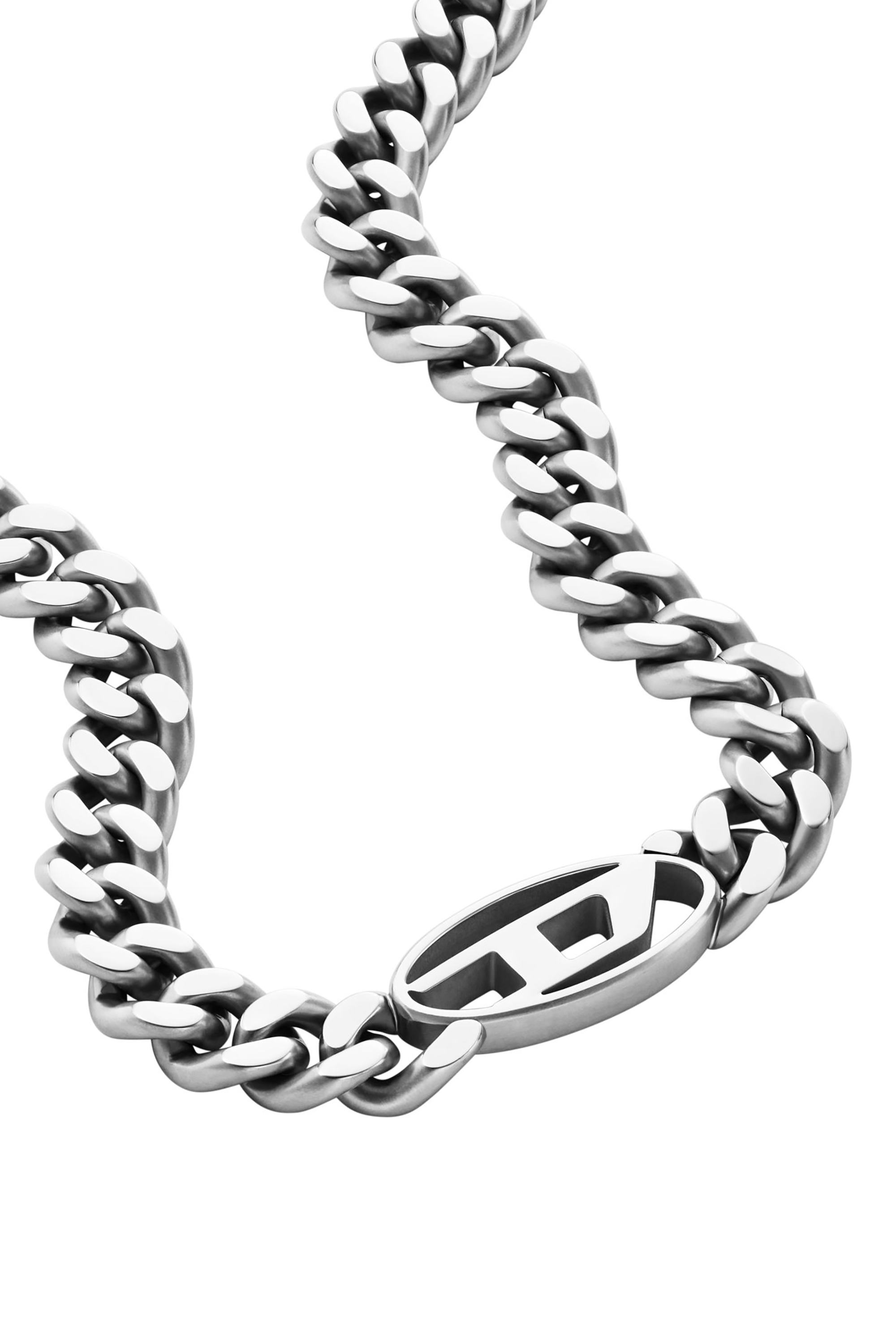 Diesel - Choker mit ovalem D-Logo - Halsketten - Unisex - Silber
