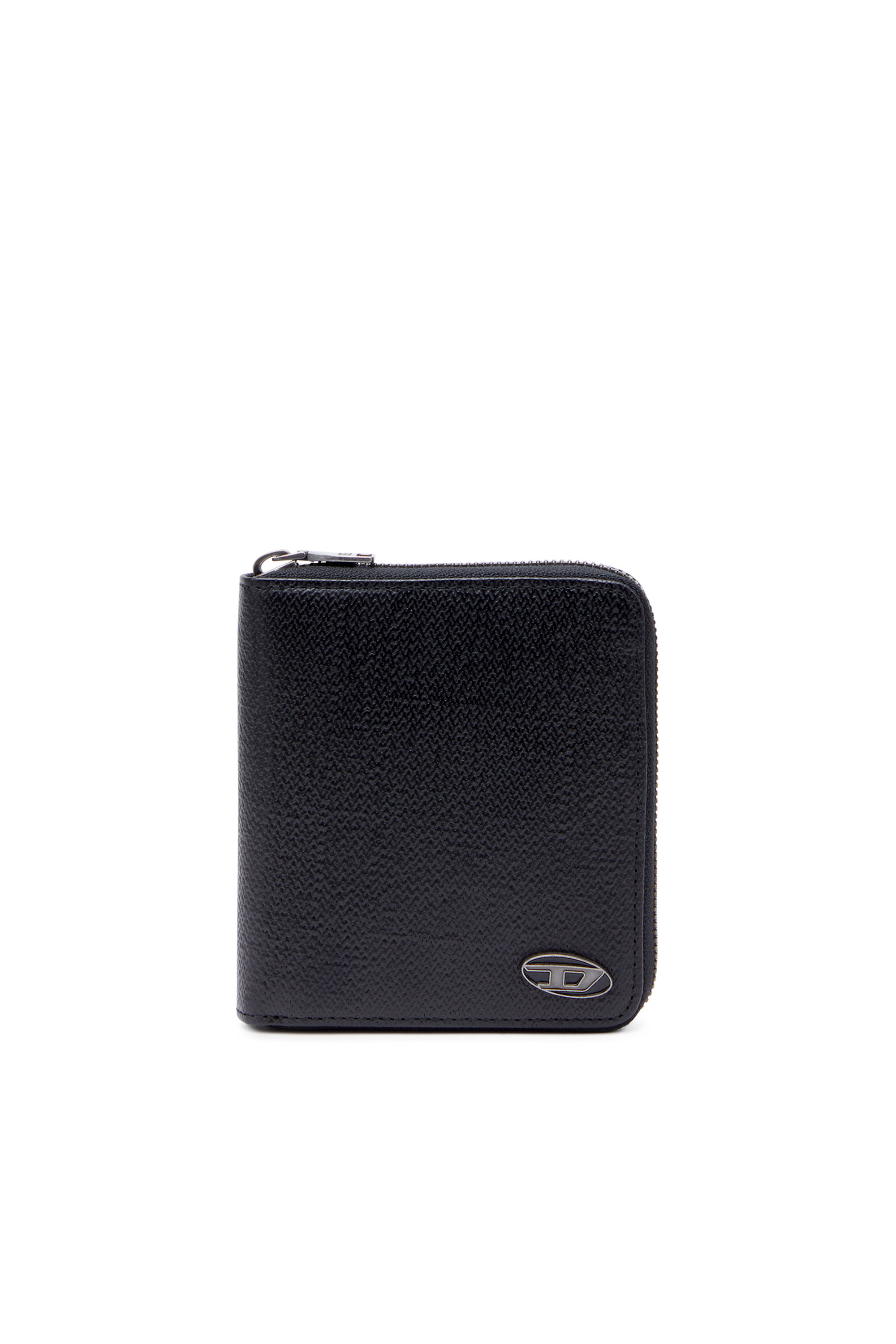 Diesel - Zip wallet in textured leather - Small Wallets - Man - Black