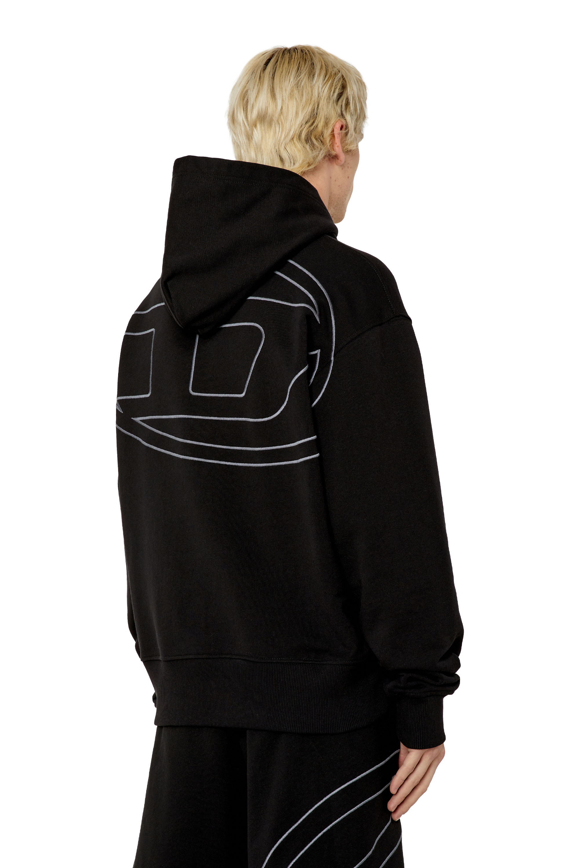 Diesel - Hoodie with back maxi D logo - Sweaters - Man - Black