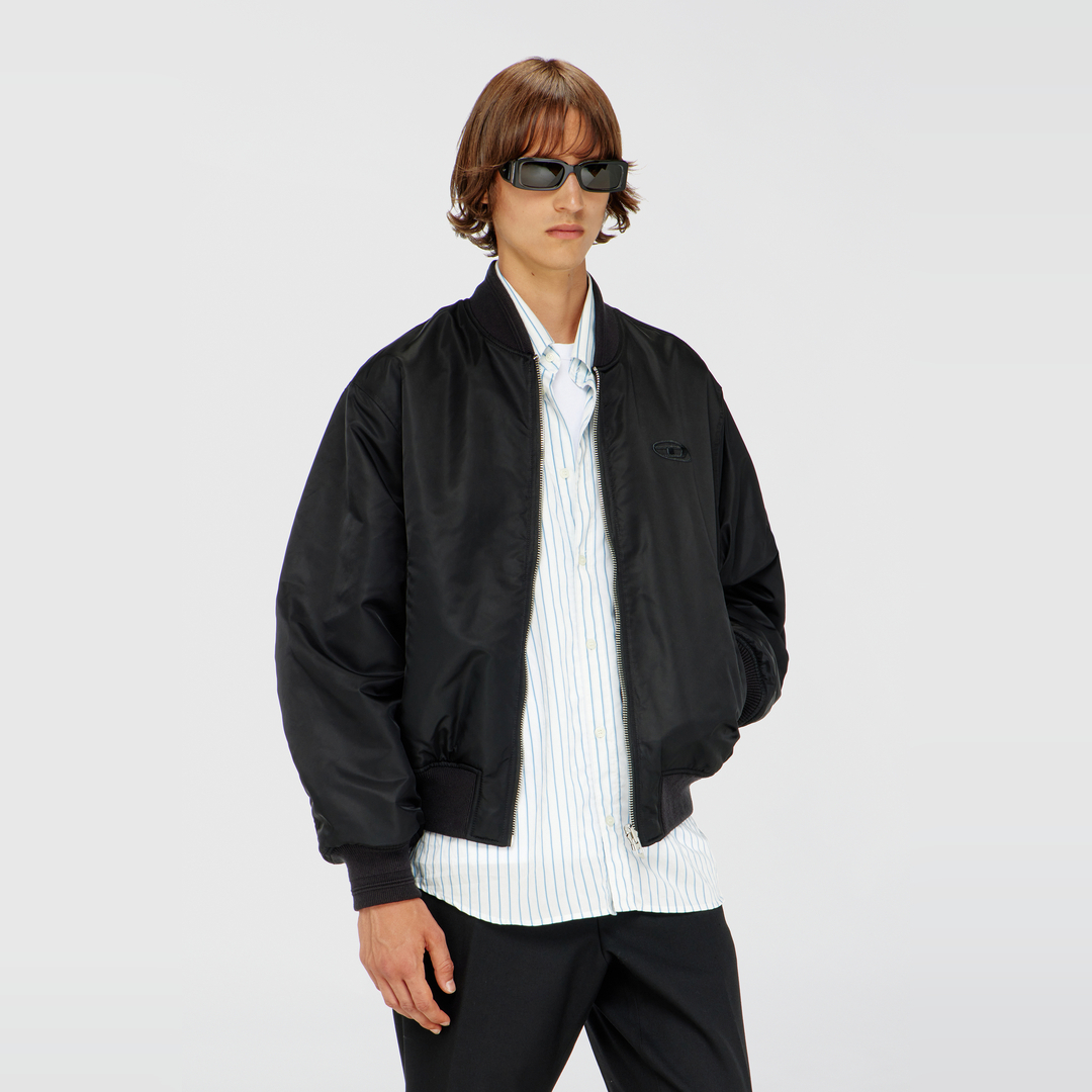 Diesel Nero Uomo - Giacca Bomber Imbottita Con Ricamo Oval D - Giacche Invernali Taglia 48 - Immagine 1