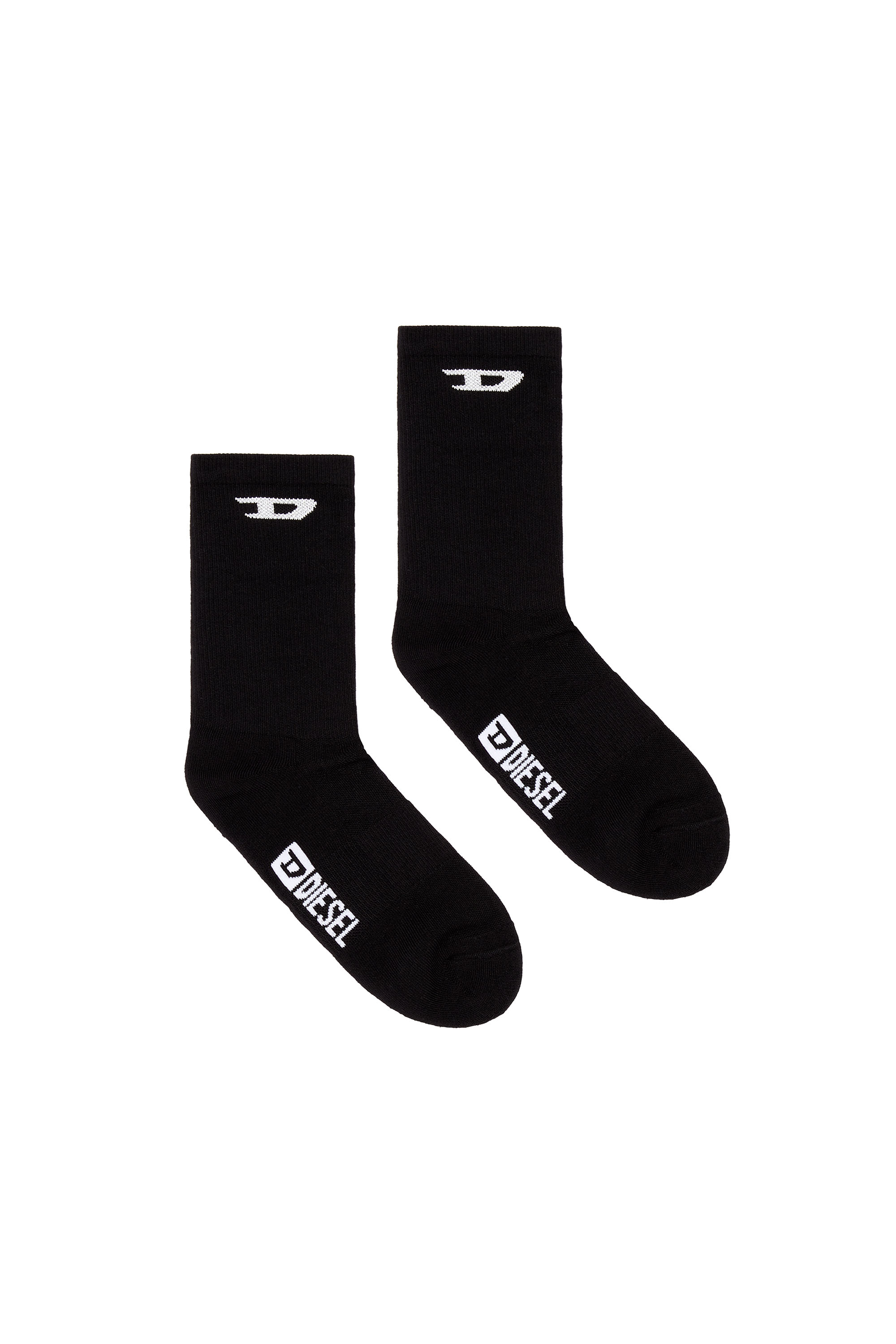 Diesel - Jacquard socks with ribbed band - Socks - Man - Black