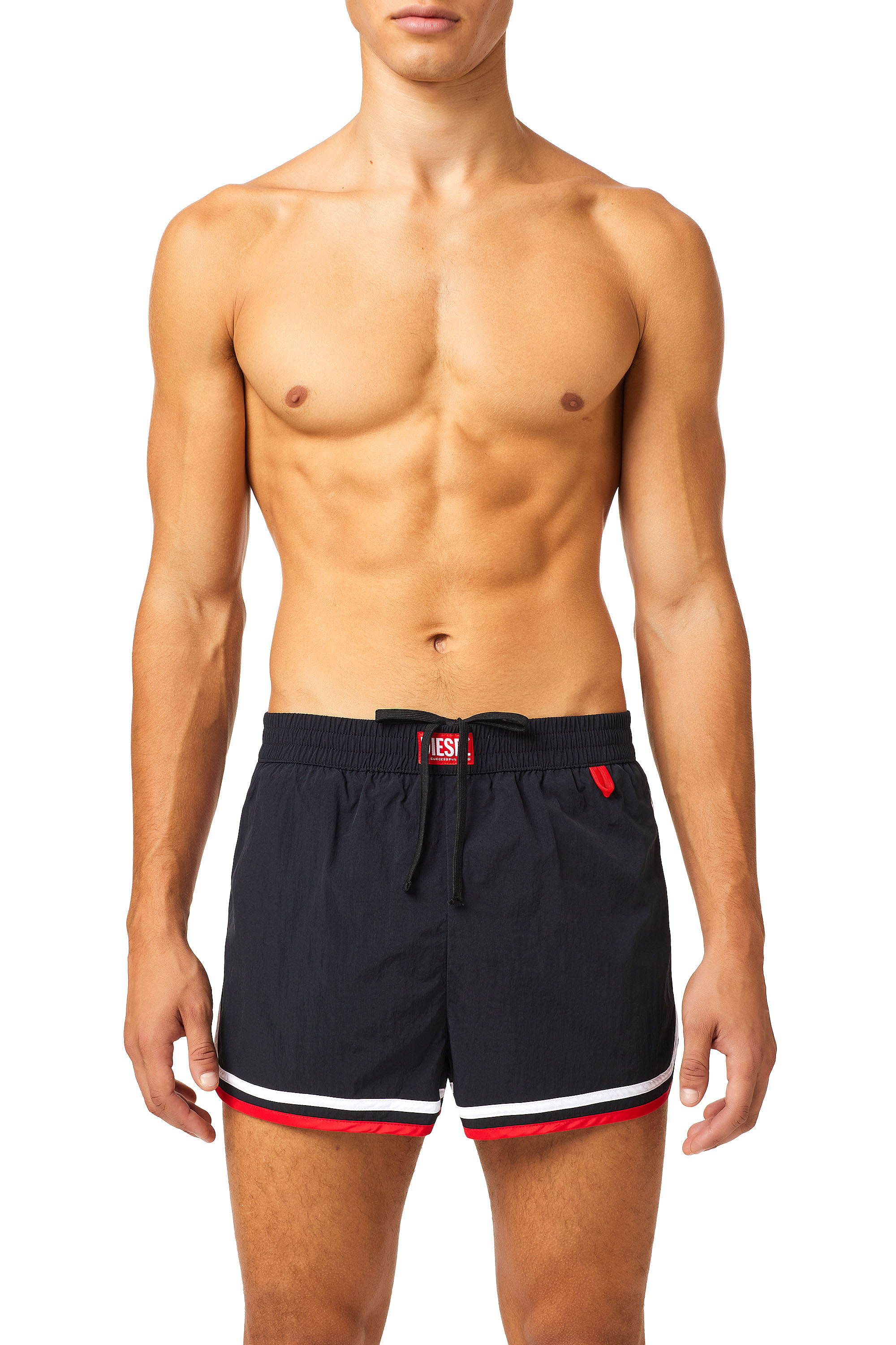 Diesel Swim Shorts With Double Trims In Black