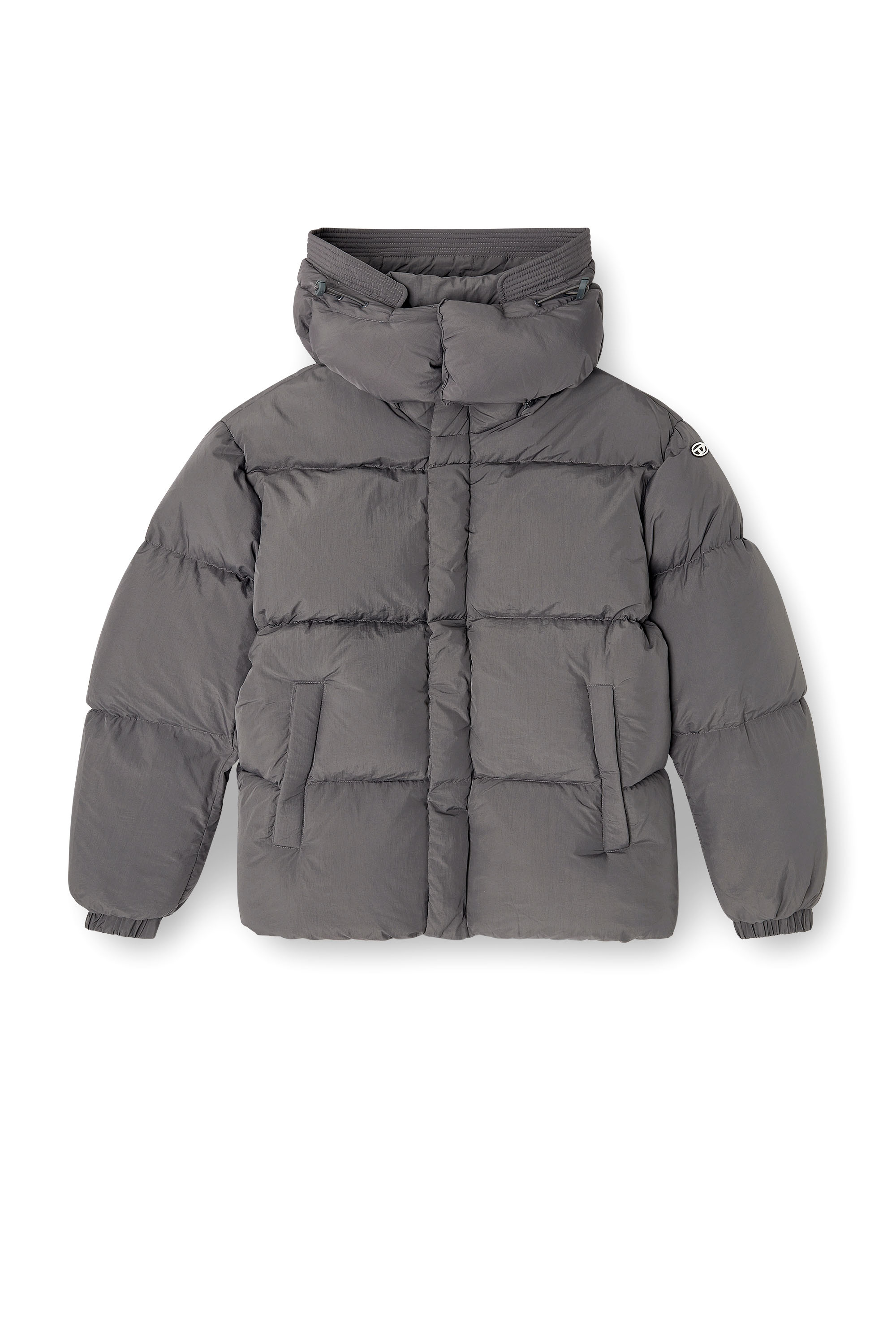Diesel - W-ROLFYS, Man's Down jacket in recycled nylon taslan in Grey - 3