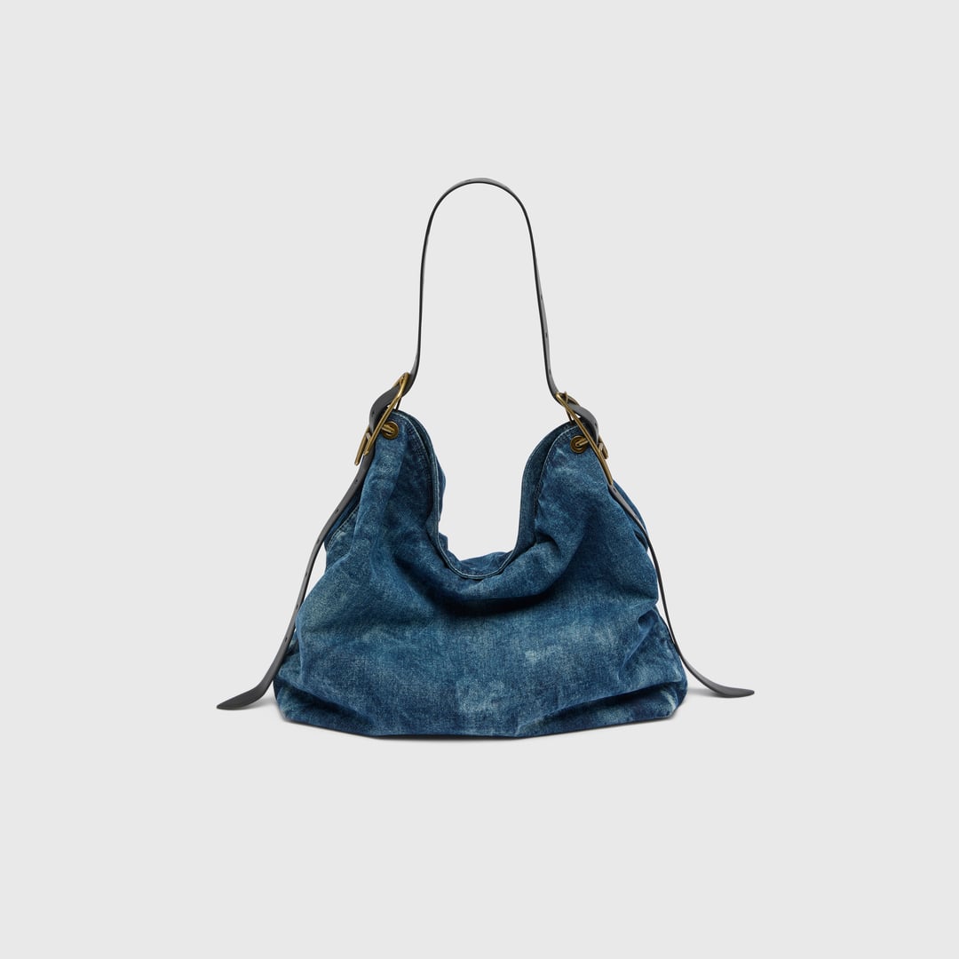 Diesel - D-Line-Denim hobo bag - Shoulder Bags - Woman - Blue