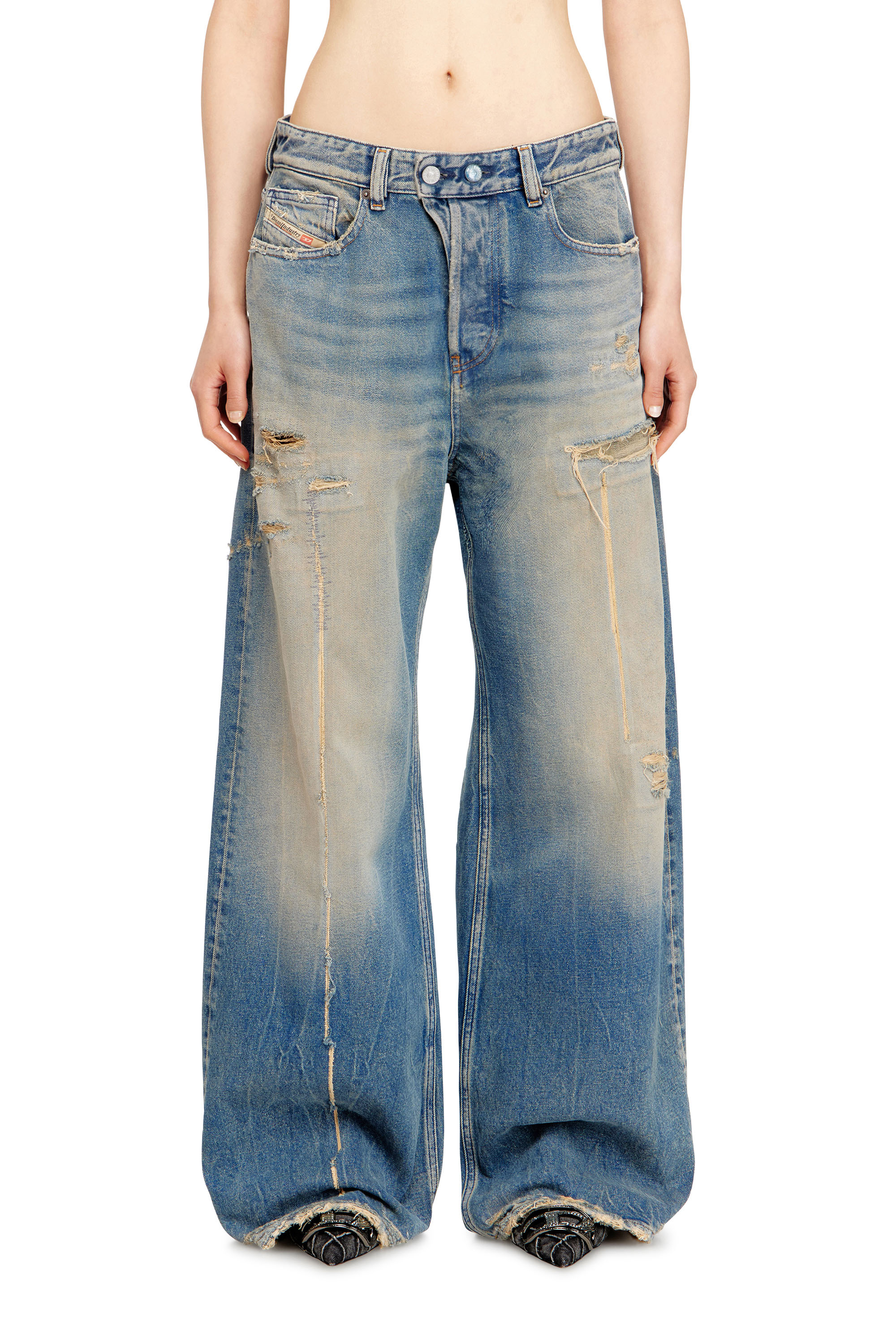 Diesel Unisex Azul - Relaxed Jeans Low Waist 1996 D-Sire - Jeans Tamanho 26