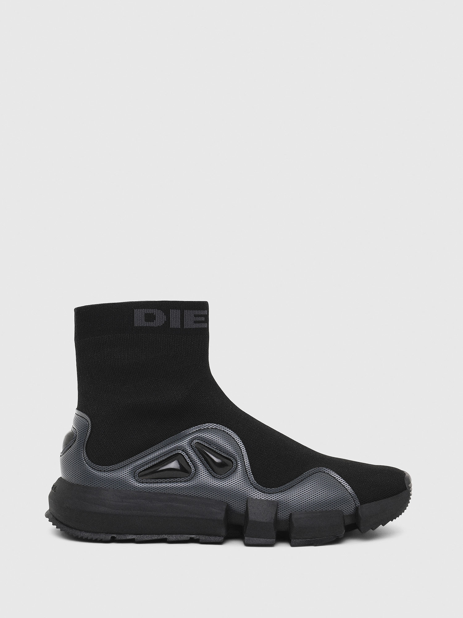 Diesel Sock Sneakers With Bubble Detail In Black | ModeSens