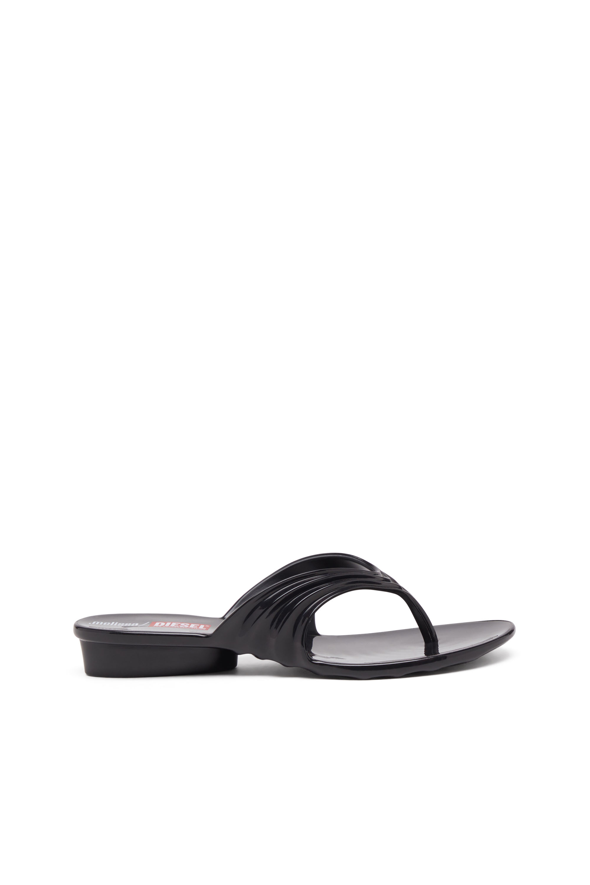 Diesel Women's Black - Sculptural Flip-Flops In Melflex - Sandals - Woman Size 39
