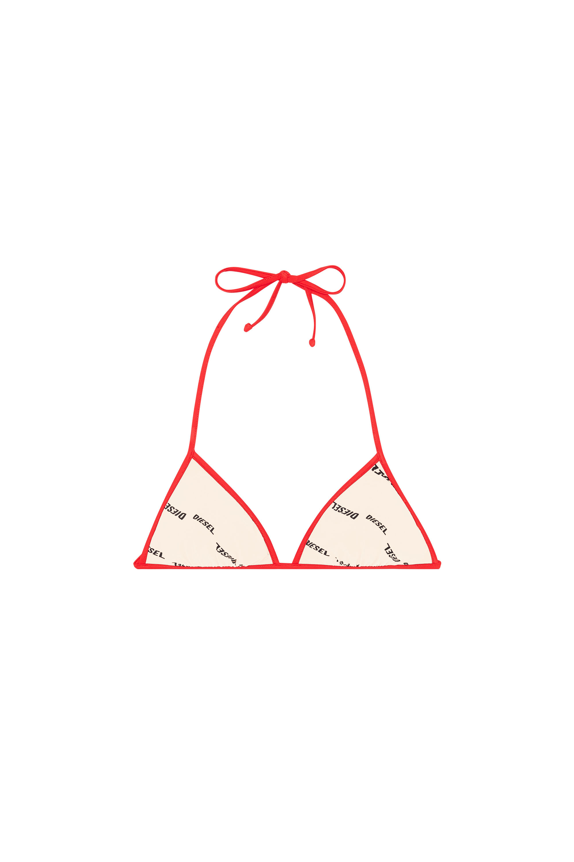 Diesel - Top bikini a triangolo nude con logo stampato - Reggiseni - Donna - Rosa