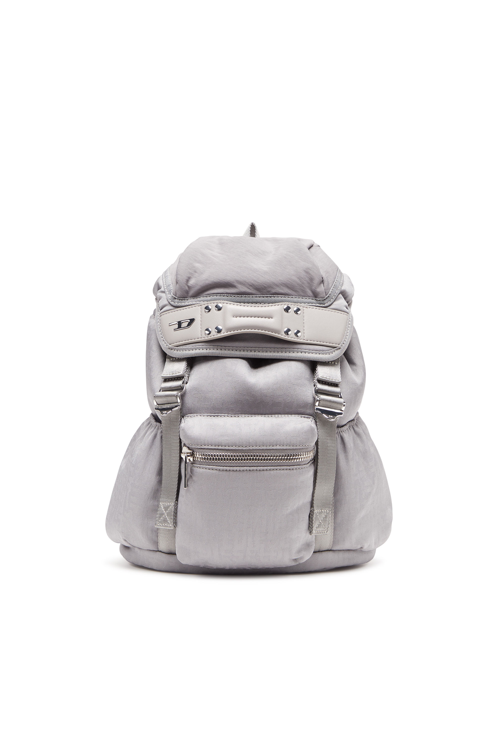 Diesel - Nylon Mono Backpack S X - Backpack in jacquard monogram nylon - Backpacks - Unisex - Grey