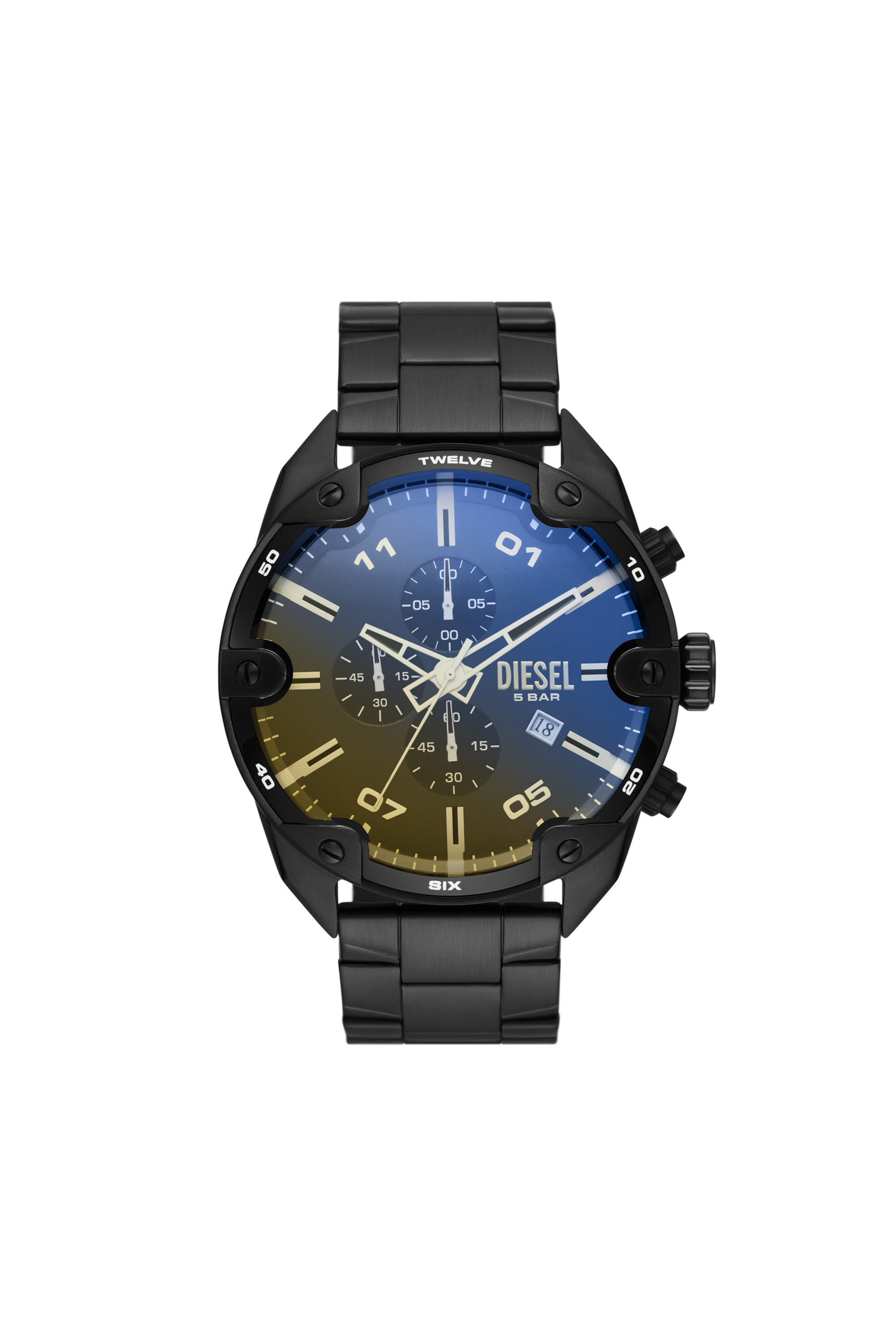 Diesel - Spiked Chronograph Black-Tone Stainless Steel Watch - Timeframes - Man - Black