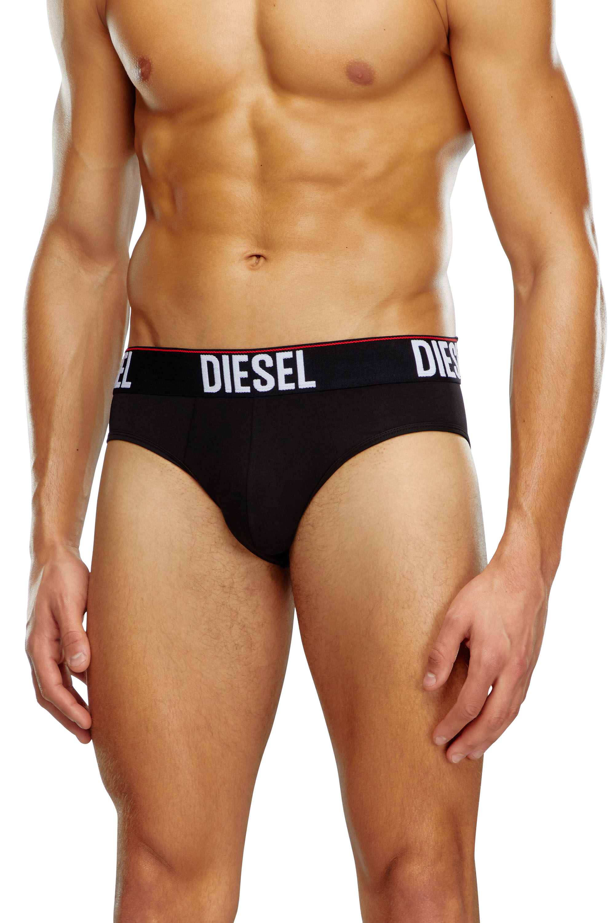 Diesel - Three-pack briefs with tonal waist - Briefs - Man - Black
