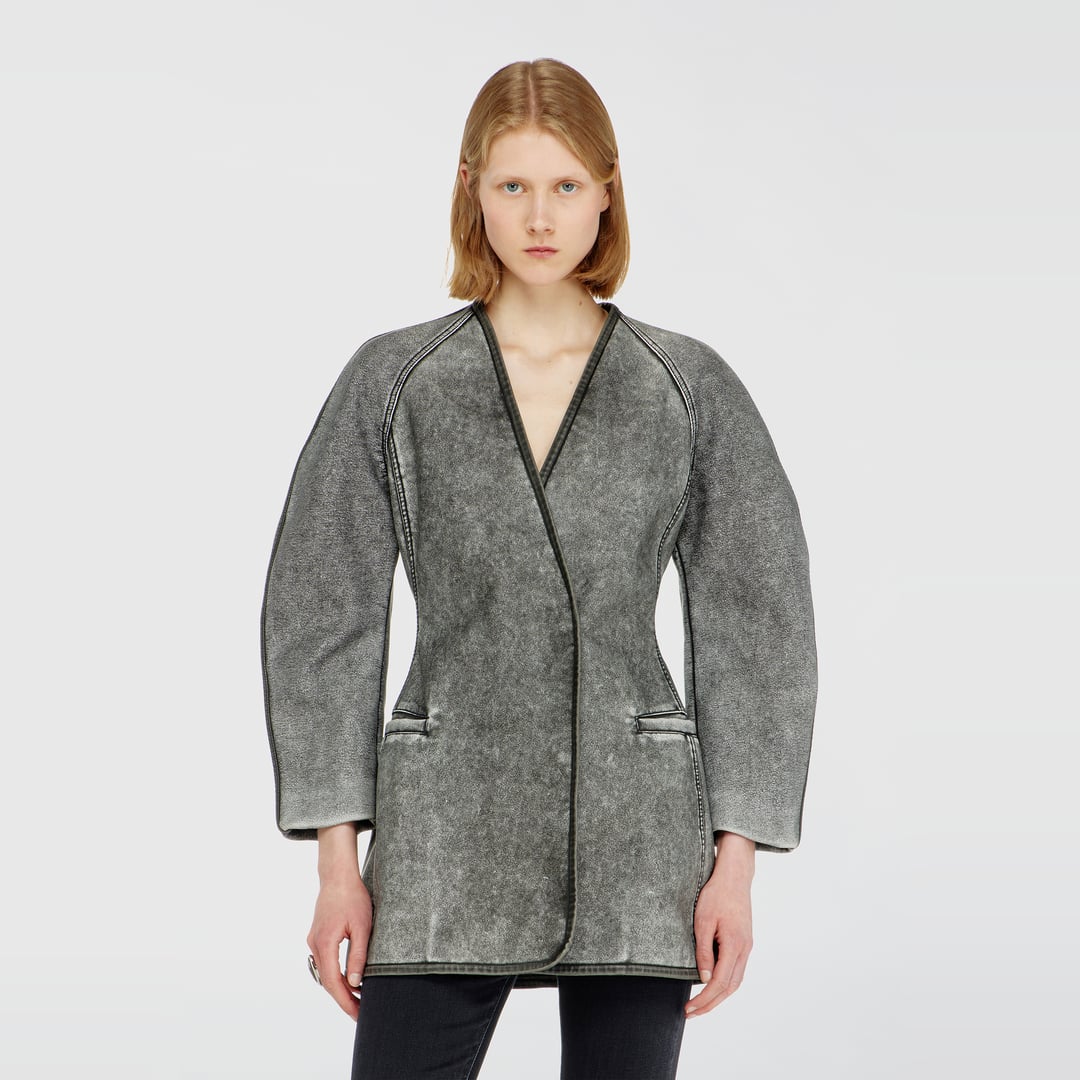 Diesel Women's Grey - Cardigan Jacket With Cocoon Sleeves - Jackets - Woman Size 40 - Image 1