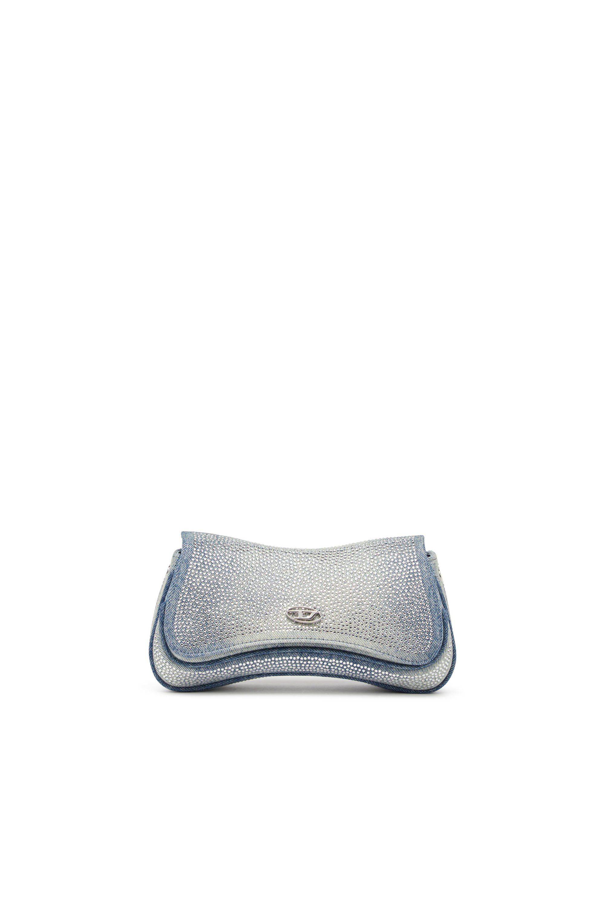 Diesel Play-crystal Clutch In Solarised Denim In Blue