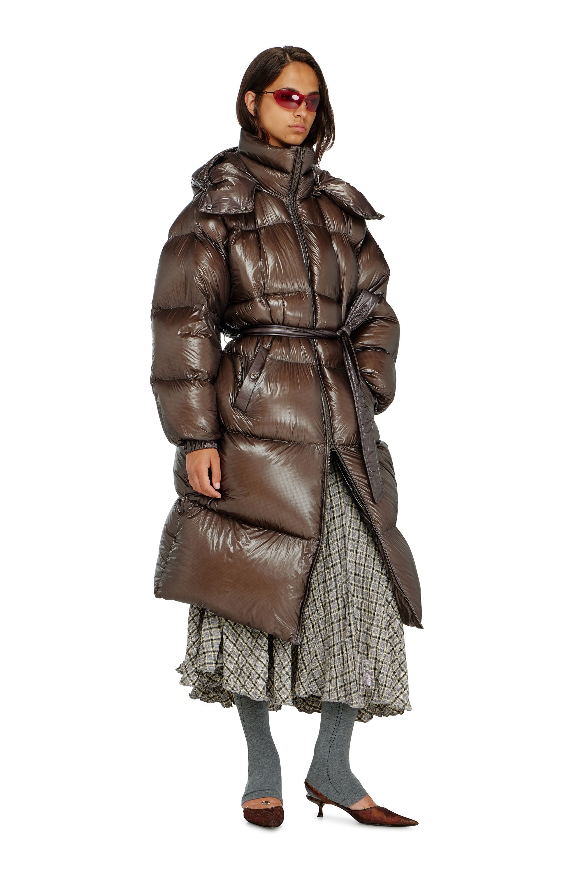 Diesel - Down puffer coat in ultra-light ripstop - Winter Jackets - Woman - Brown