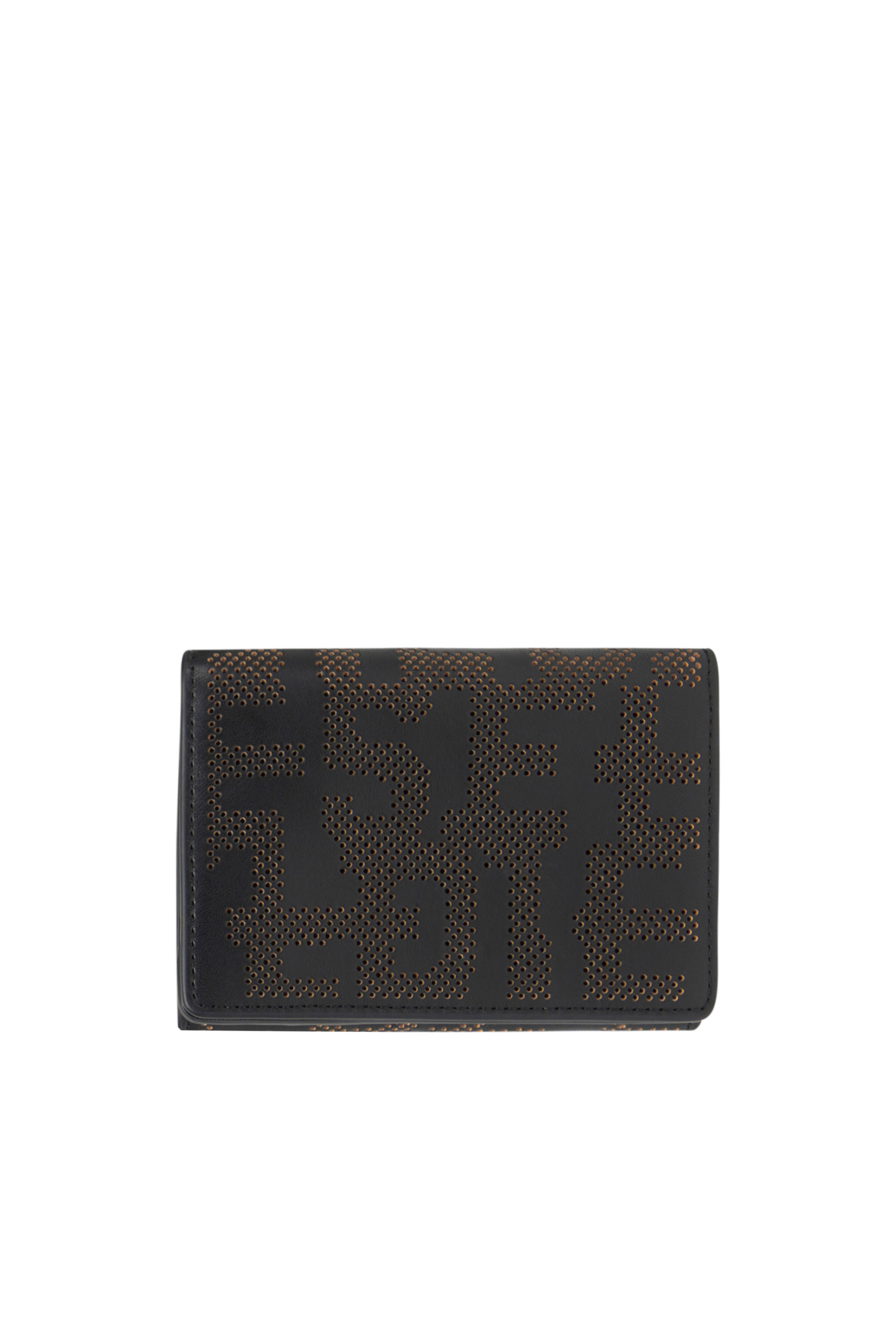 Diesel - Tri-fold wallet in perforated leather - Small Wallets - Unisex - Black
