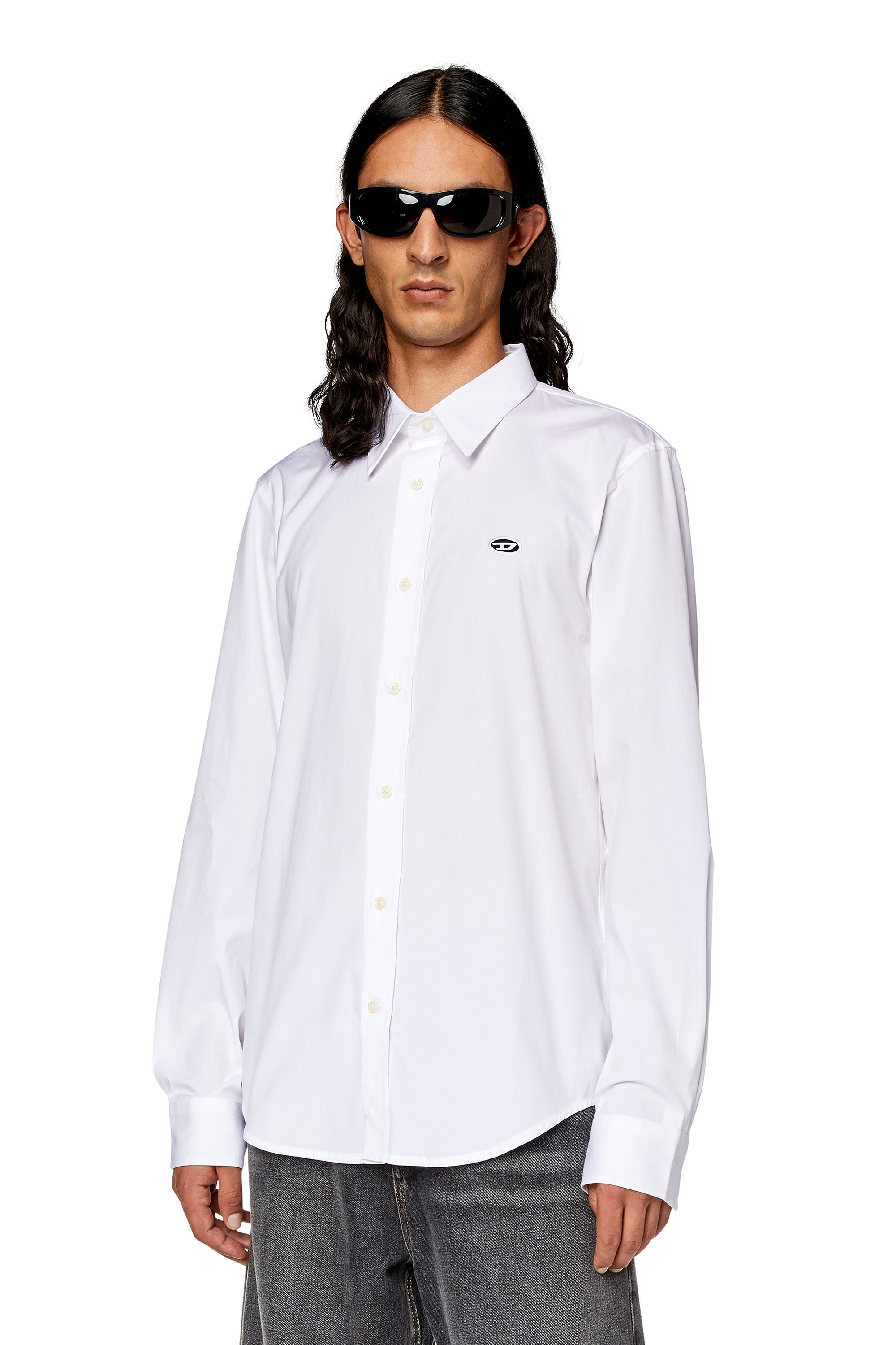 Diesel - Shirt with oval D patch - Shirts - Man - White