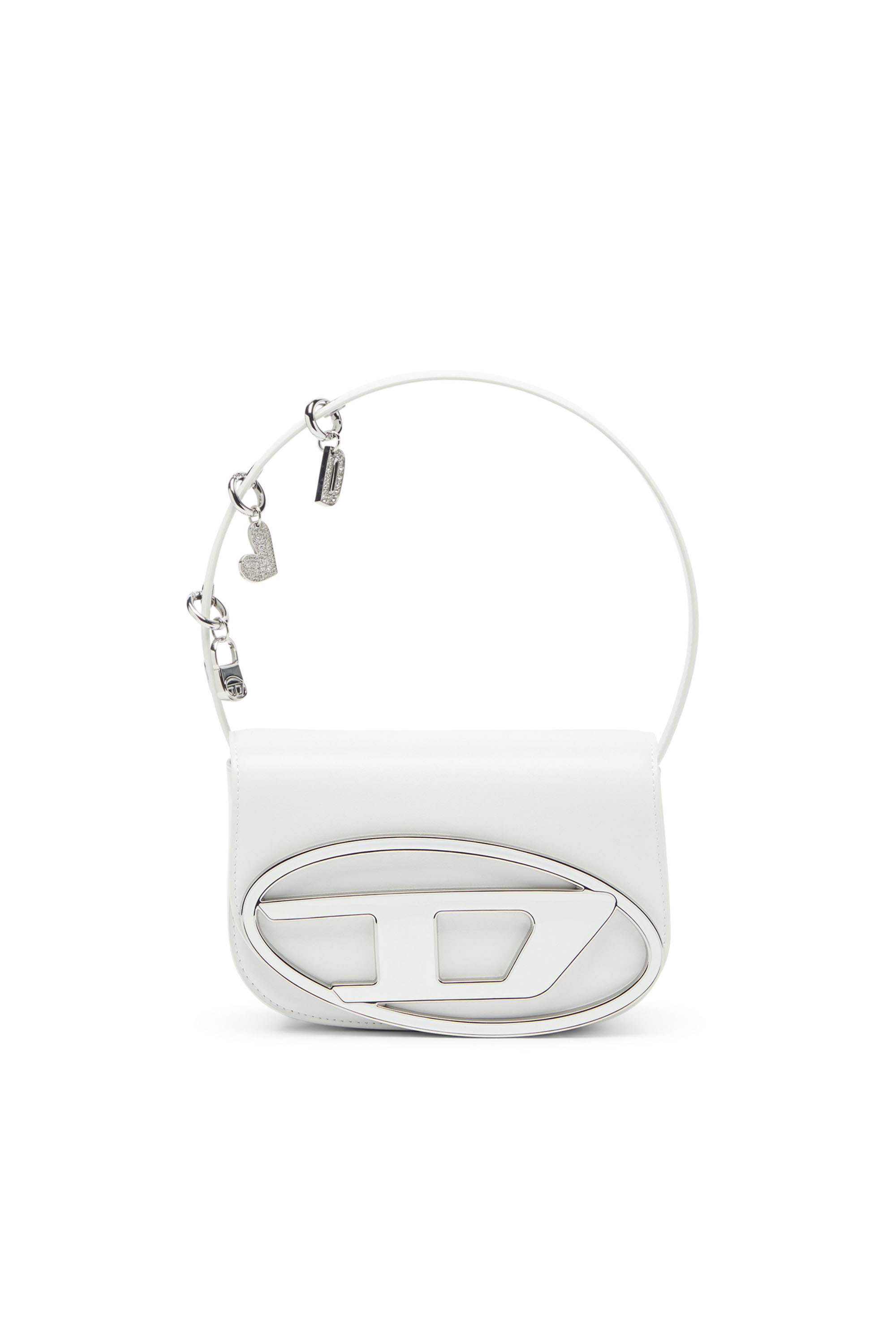 Diesel Bianco Donna - 1Dr -Iconica Borsa A Spalla In Pelle Con Charms Sul Manico - Borse A Spalla Uni