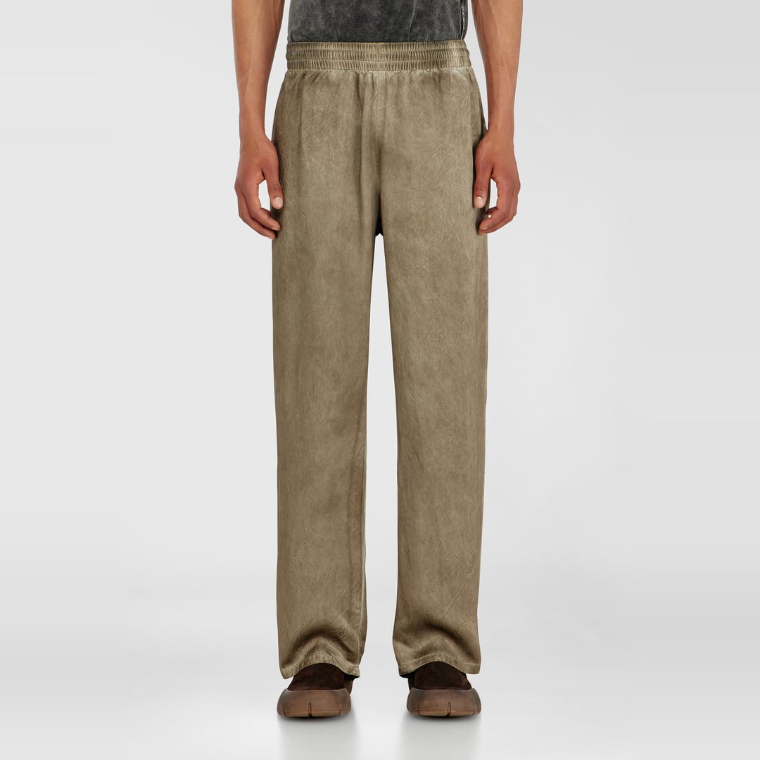 Diesel - Pants in wrinkled satin - Pants - Man - Brown
