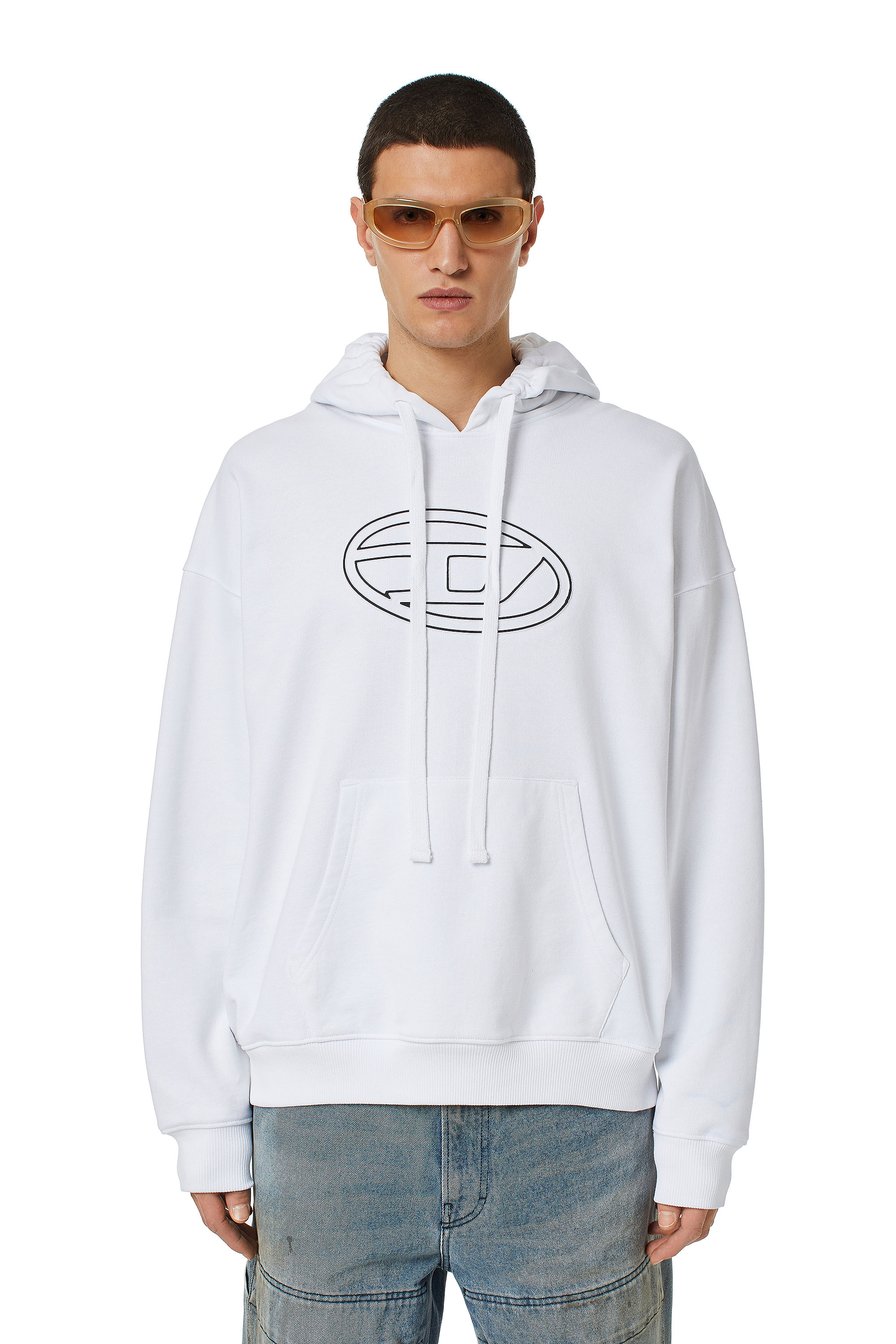 Diesel - Hoodie with embossed logo - Sweaters - Man - White