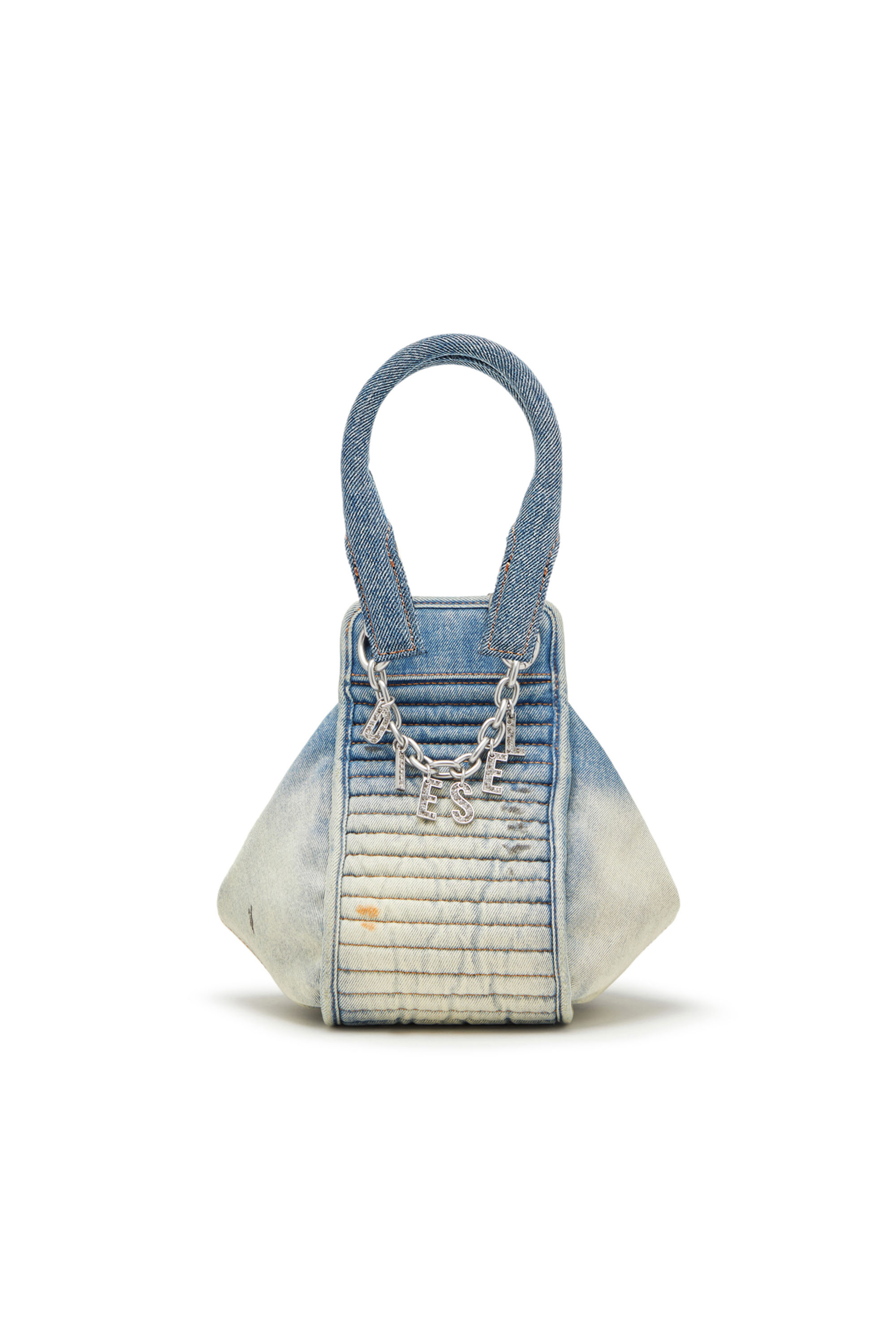 Diesel - D-Vina-S - Small slouchy bag in solarised denim - Handbags - Woman - Blue