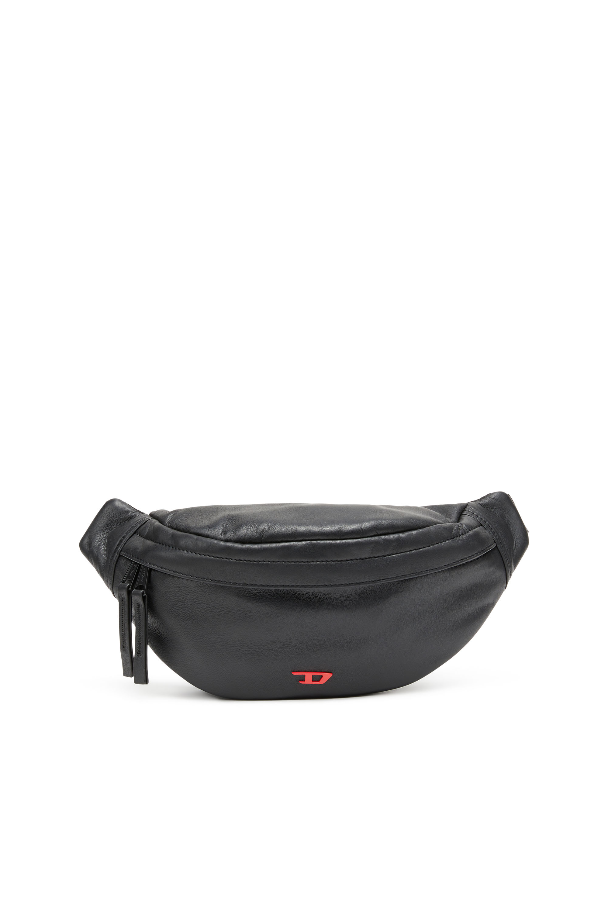 Diesel - Rave Beltbag Belt Bag - Leather belt bag with metal D - Belt bags - Unisex - Black