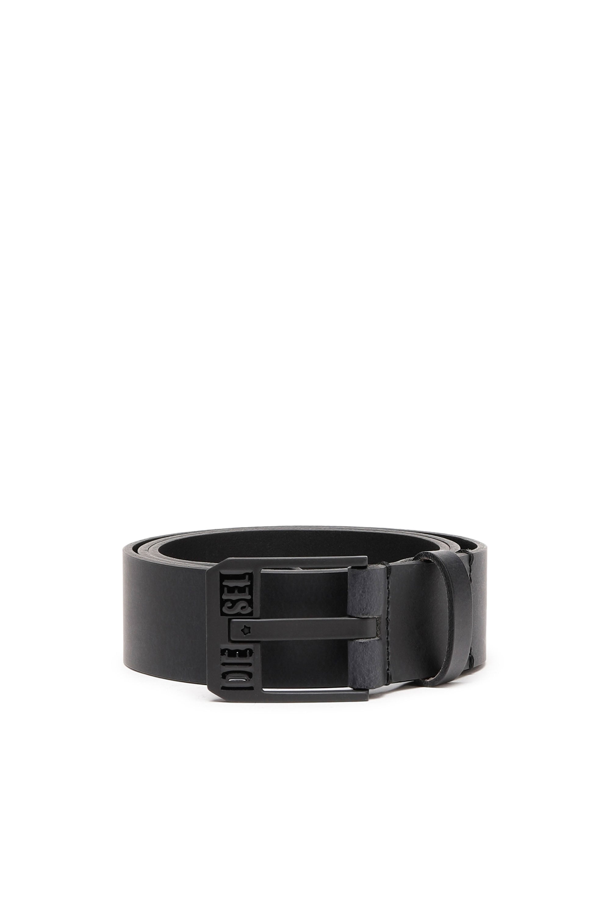 Diesel Men's Grey - 3.9Cm Leather Belt With Star Logo Buckle - Belts - Man Size 75