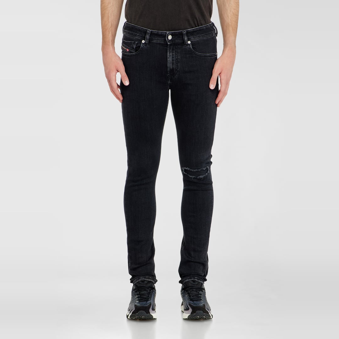 Diesel Skinny Jeans Low Waist 1979 Sleenker, Black/Dark grey, Zip fly